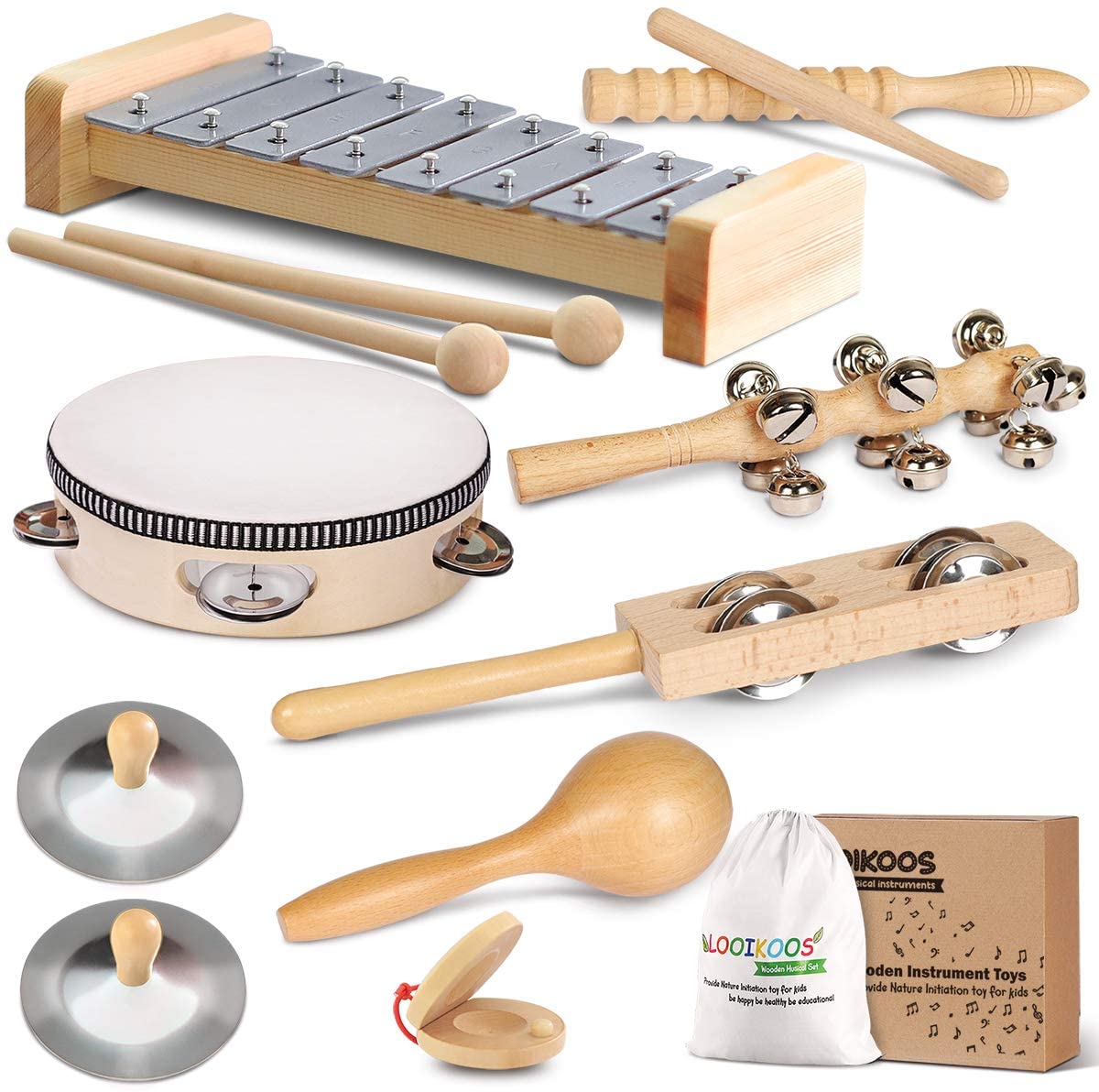 LOOIKOOS Toddler Musical Instruments. Eco Friendly Musical Set
