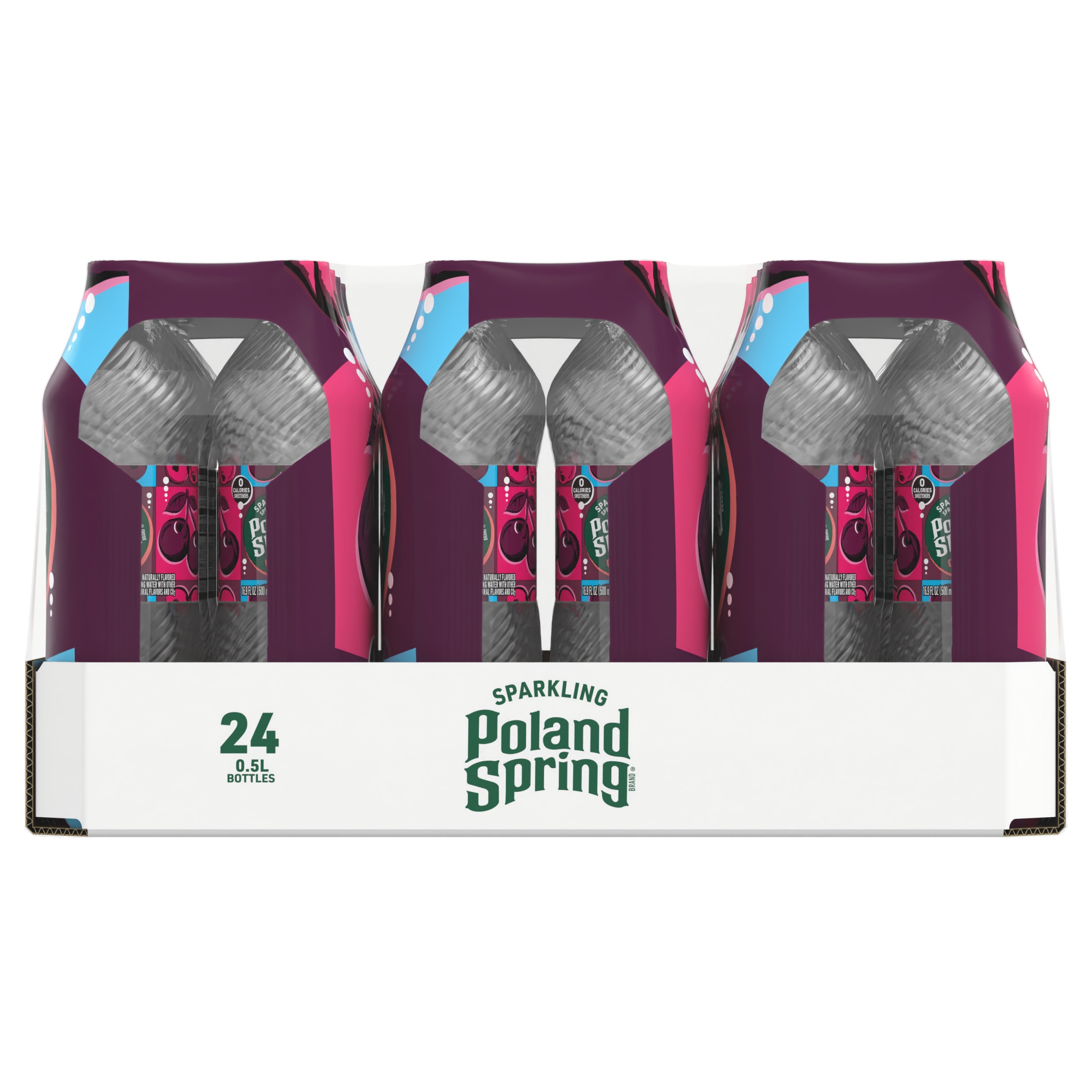 Poland Spring Sparkling Water. Black Cherry. 16.9 oz. Bottles (24 Count)