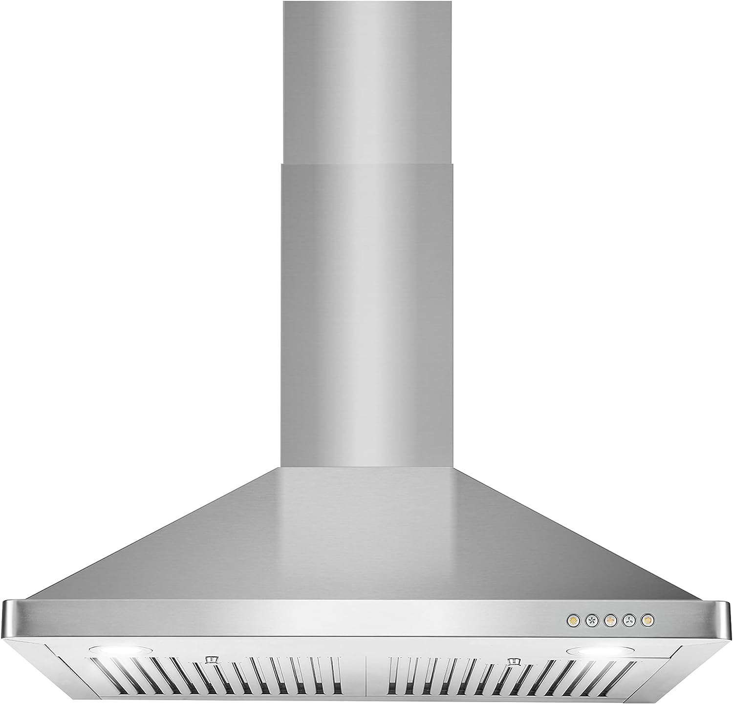 COSMO 63175 30 in. Wall Mount Range Hood with Efficient Airflow. Ducted. 3-Speed Fan. Permanent Filters. LED Lights. Chimney Style Over Stove Vent in Stainless Steel. Exhaust