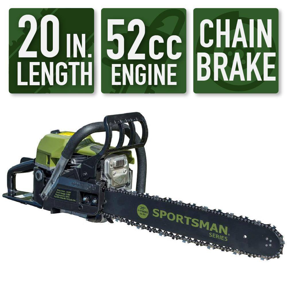 Sportsman 807646 20 in. 52 cc 2-Stroke Rear Handle Gas Chainsaw