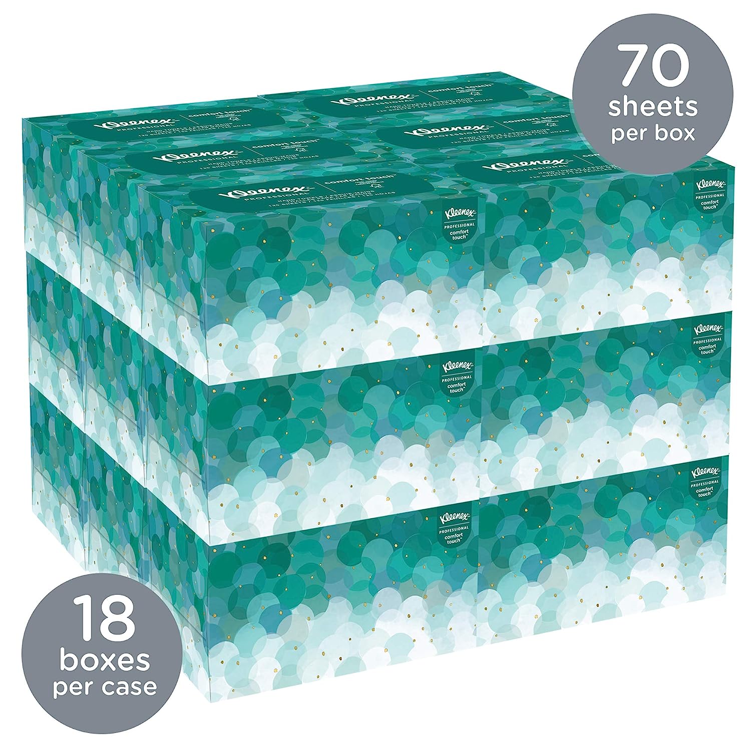 Kleenex Hand Towels (11268). Ultra Soft and Absorbent. Pop-Up Box. 18 Boxes / Case. 70 Paper Hand Towels / Box. 1.260 Sheets / Case