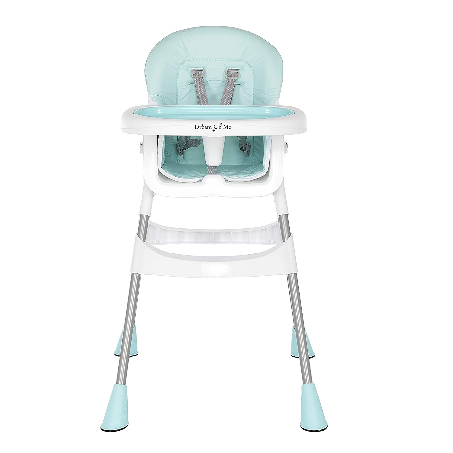 Dream On Me Portable 2-in-1 Tabletalk High Chair. Convertible Compact High Chair. Light Weight Portable Highchair. Aqua