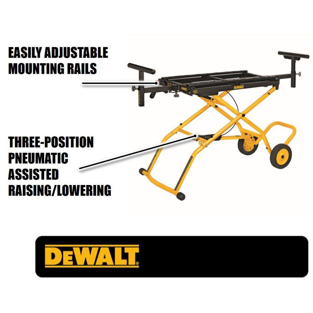 DEWALT DWX726 32-1/2 in. x 60 in. Rolling Miter Saw Stand with 300 lbs. Capacity