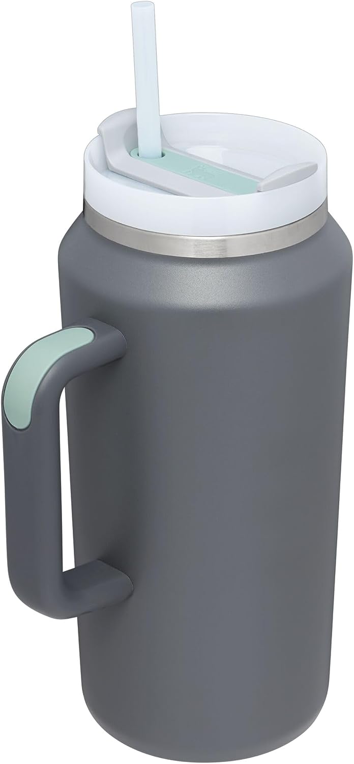 Stanley Quencher H2.0 FlowState Stainless Steel Vacuum Insulated Tumbler with Lid and Straw. Charcoal. 64 oz