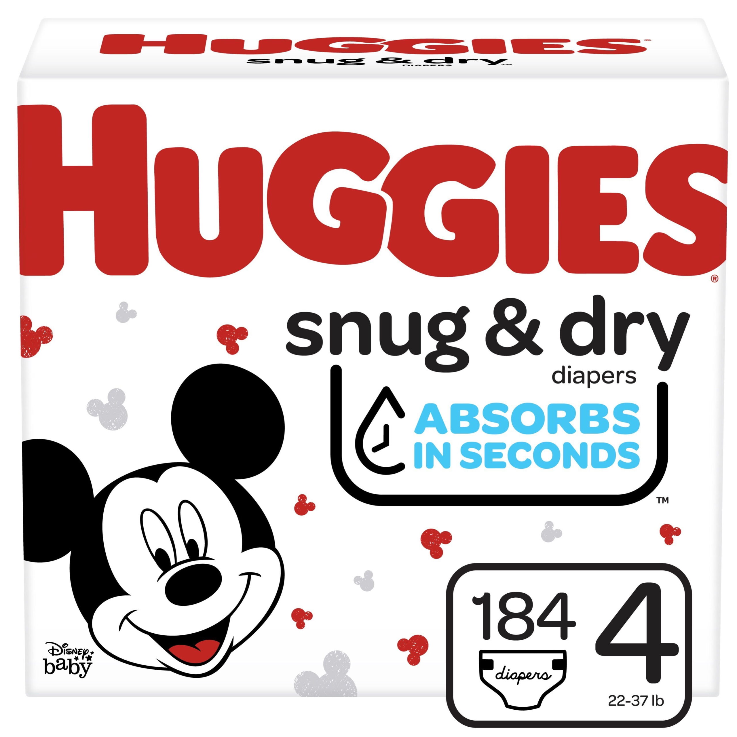 Huggies Little Snugglers Baby Diapers. 88 Ct. Size 4 (22-37 lb)
