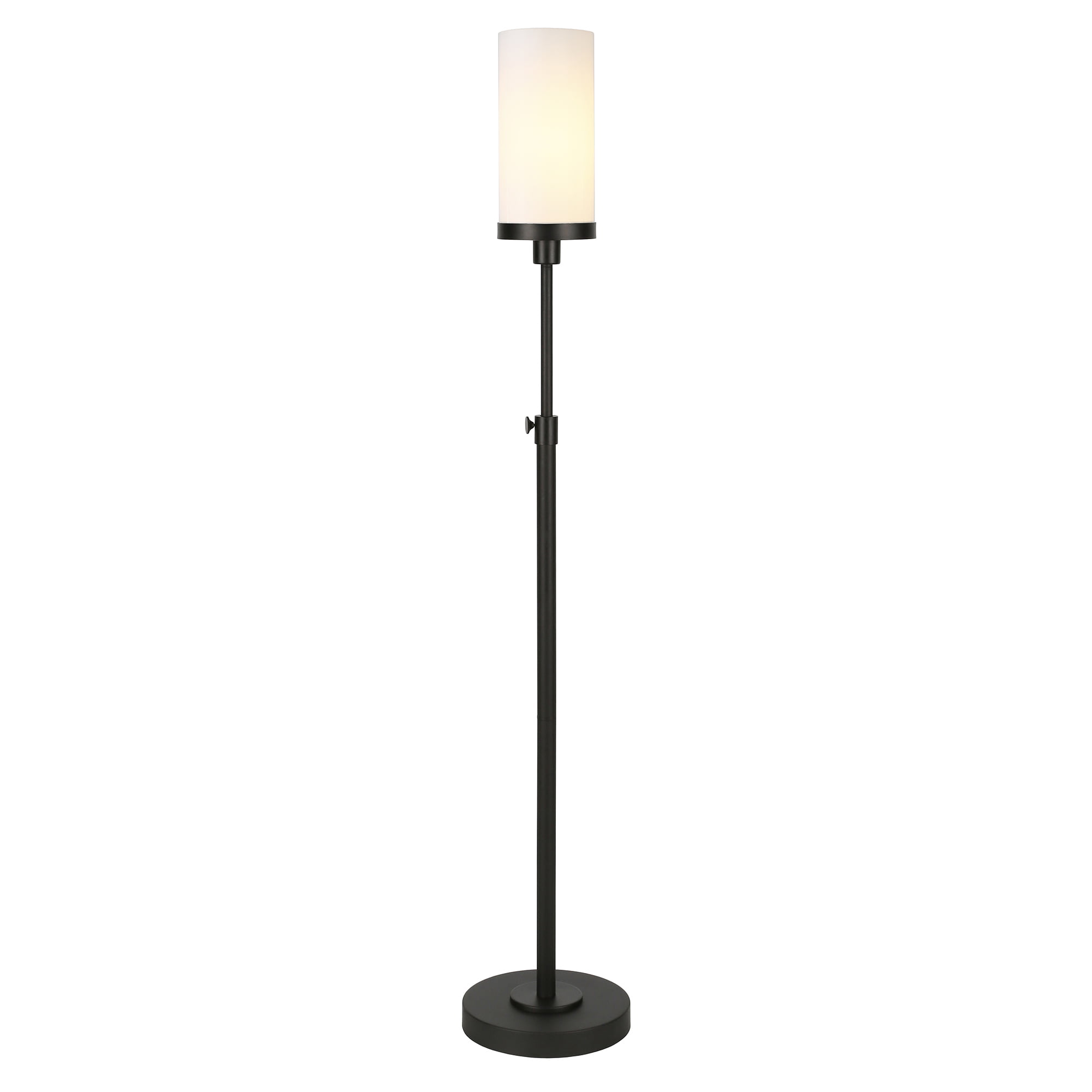 Evelyn&Zoe Modern Metal Floor Lamp with White Milk Glass Shade