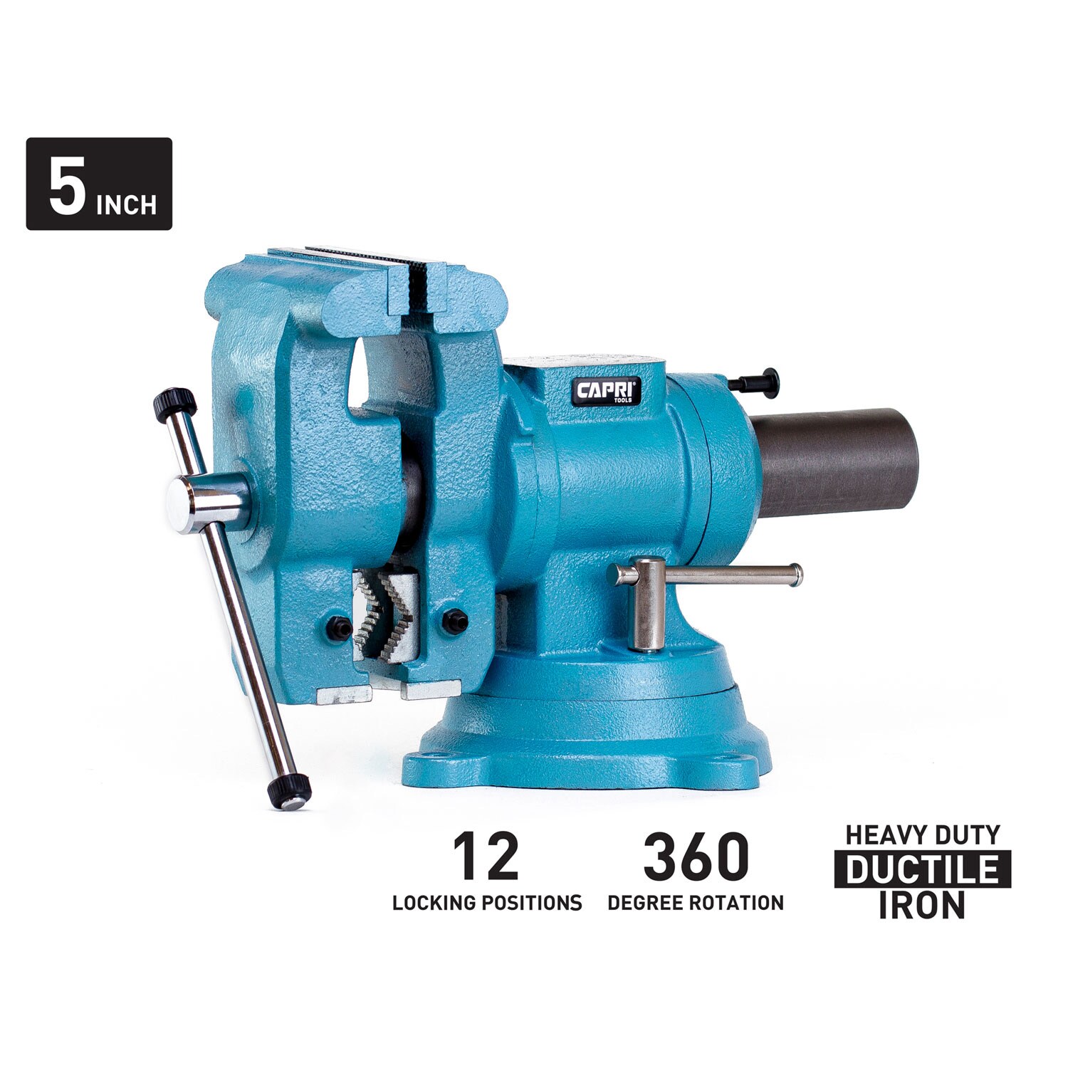 Capri Tools 5-in Ductile Iron Bench Vise