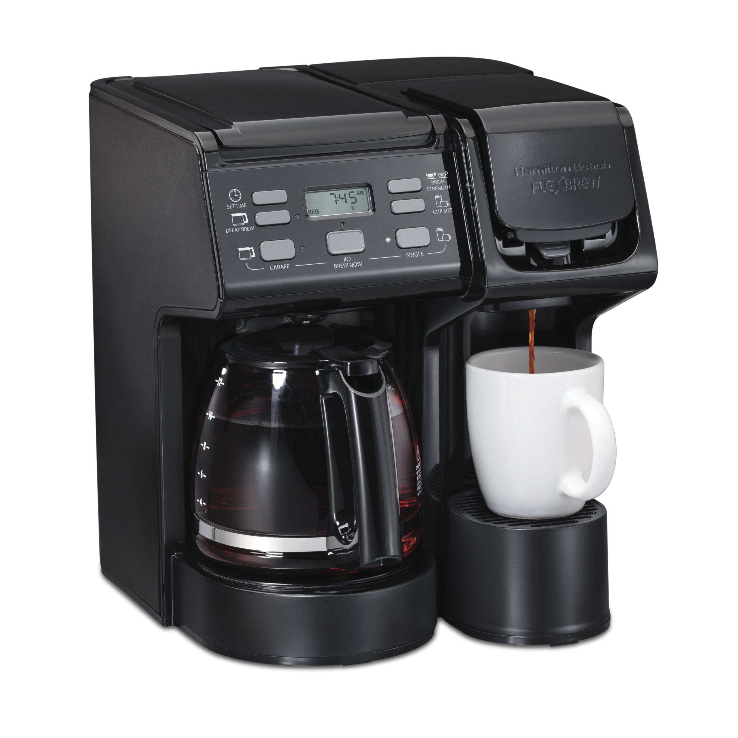 Hamilton Beach FlexBrew Trio Coffee Maker. Single Serve or 12 Cups. Black. 49904