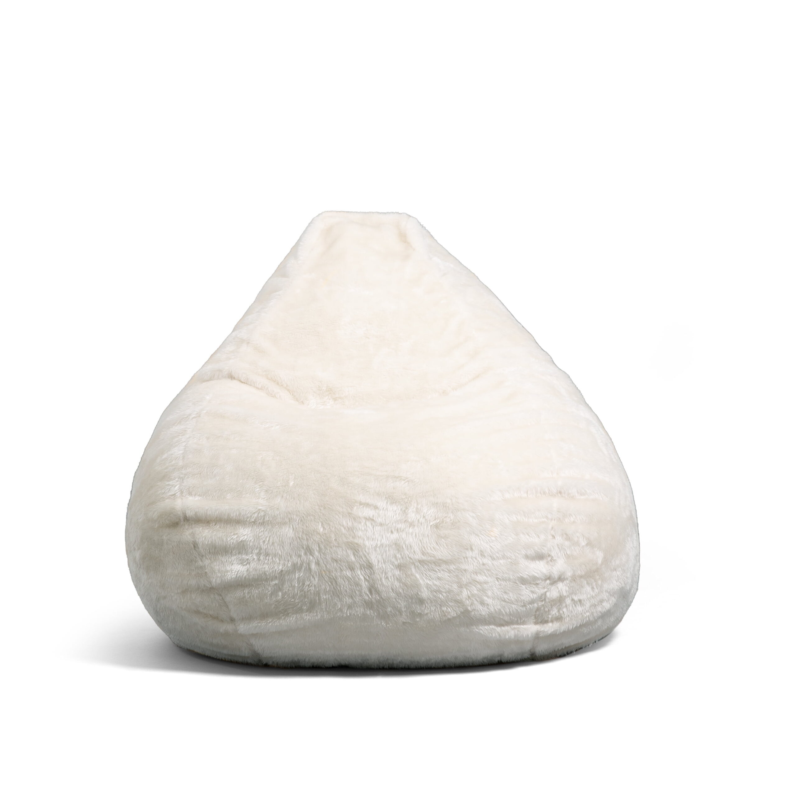 Big Joe Lotus Foam Bean Bag Chair. Short Shag 4ft. Ivory