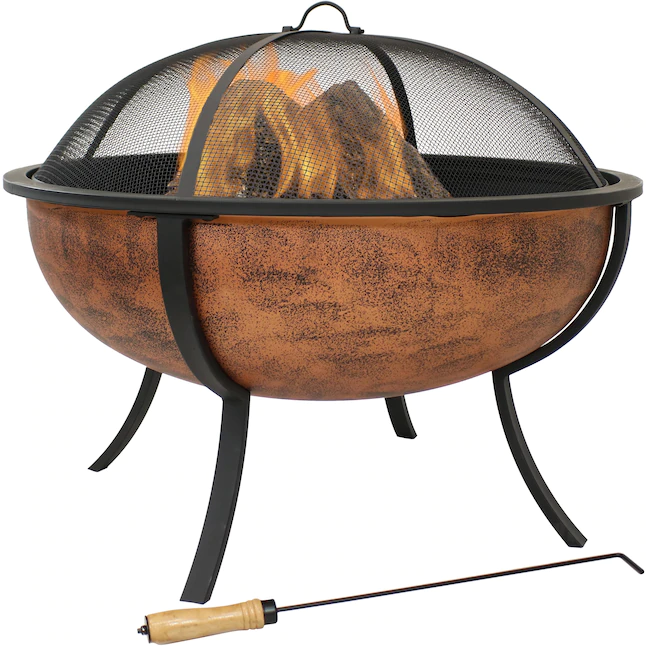 Sunnydaze Decor NB-550 32.25-in W Copper Steel Wood-Burning Fire Pit