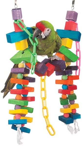 Super Bird Creations SB441 Rainbow Bridge Bird Toy. Large/XL Bird Size. 29″ x 13″