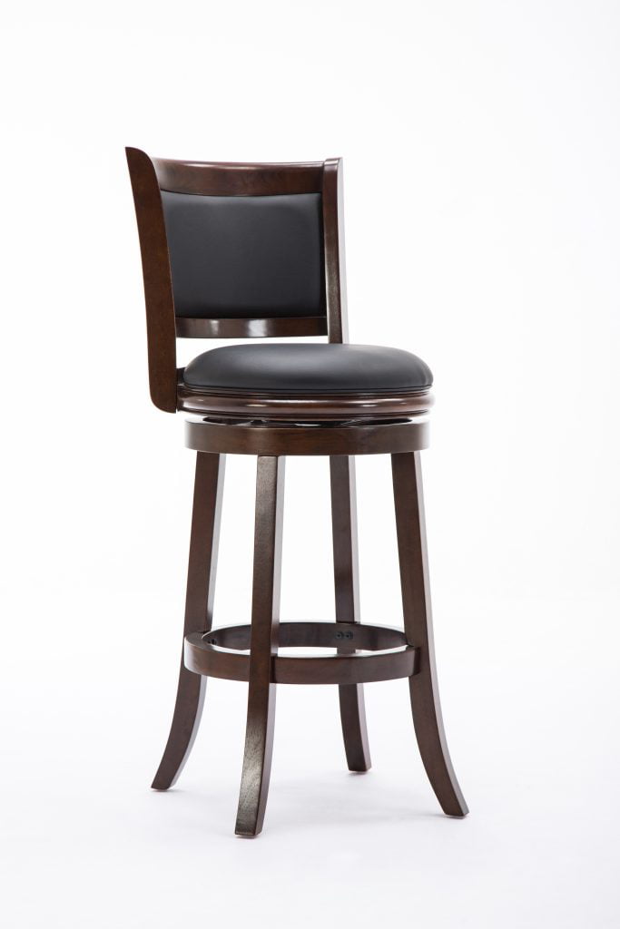 Boraam Augusta 29in. Swivel Wood Bar Stool. Cappuccino Finish