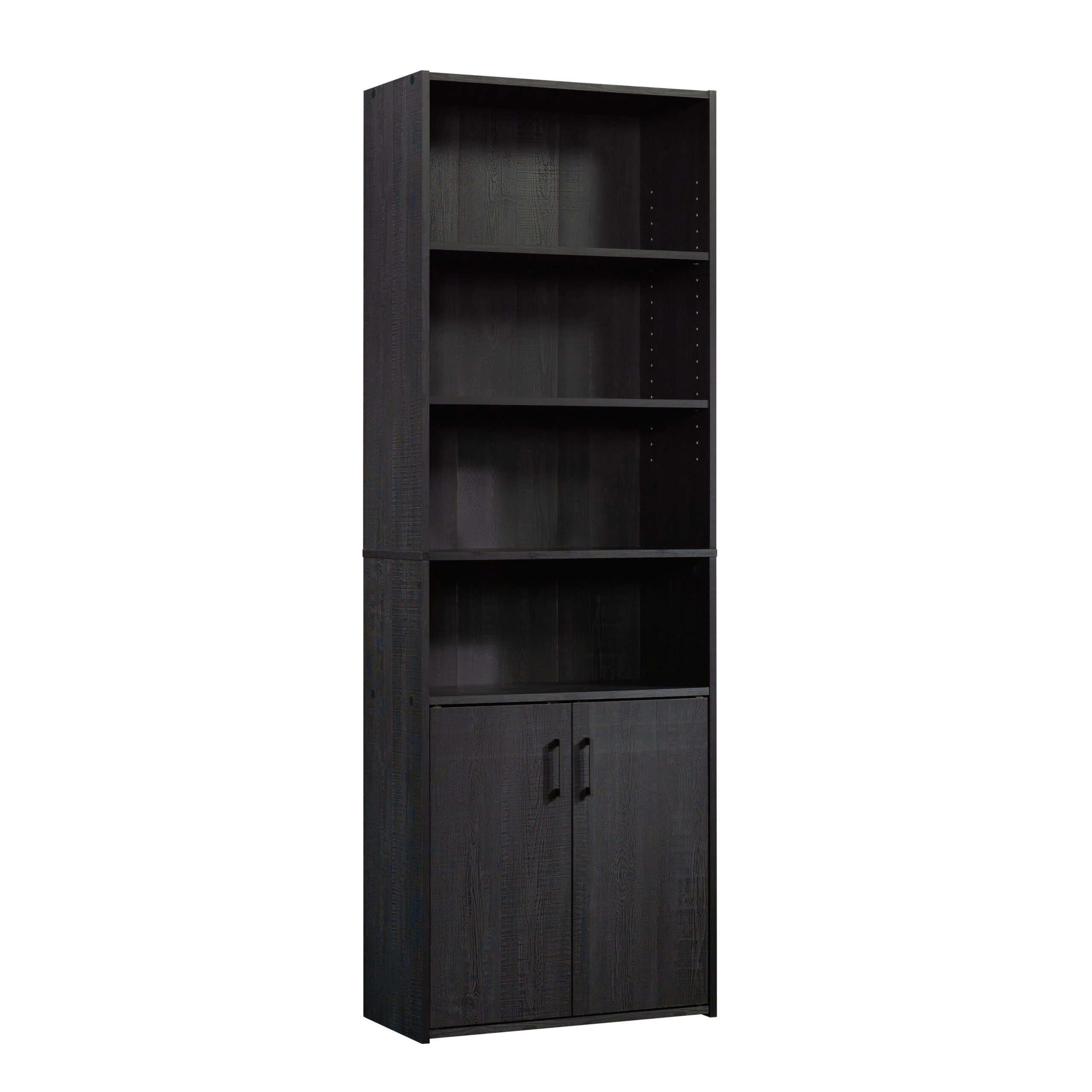 Mainstays Traditional 5 Shelf Bookcase With Doors. Black