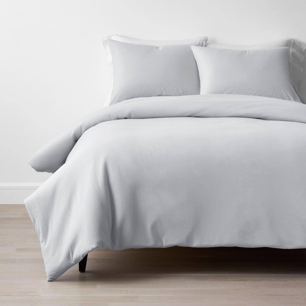 The Company Store  Company Cotton 4-Piece Light Gray Solid Cotton Jersey Knit Queen Sheet Set - Light Gray