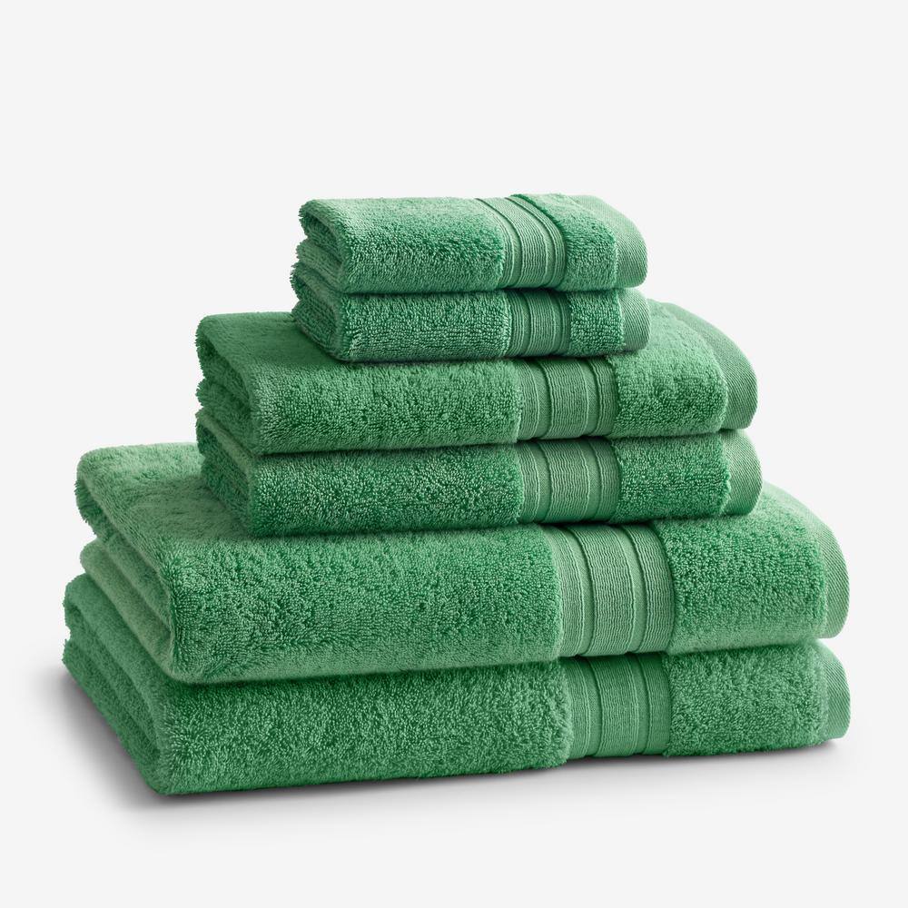 The Company Store  Company Cotton 6-Piece Kelly Green Turkish Cotton Bath Towel Set - Kelly Green