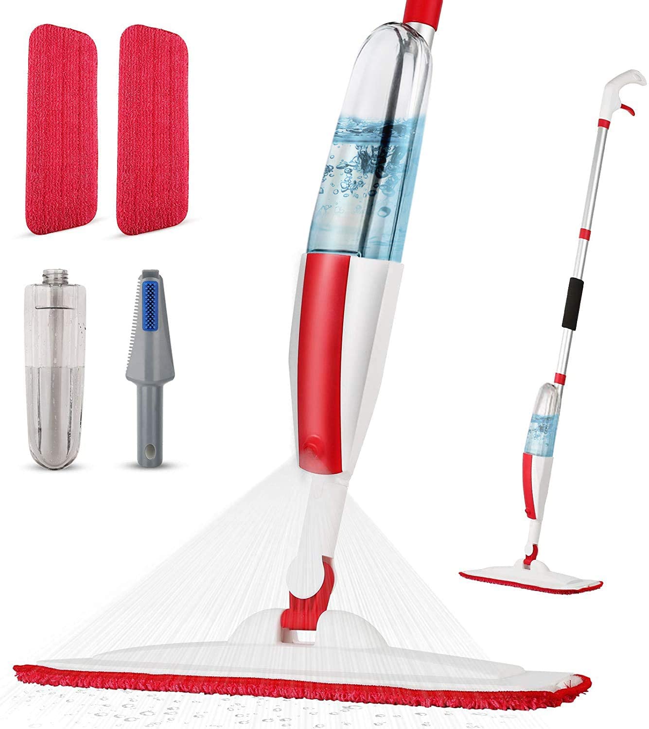 Mops for Floor Cleaning Wet Spray Mop with a Refillable Spray Bottle and 2 Washable Microfiber Pads