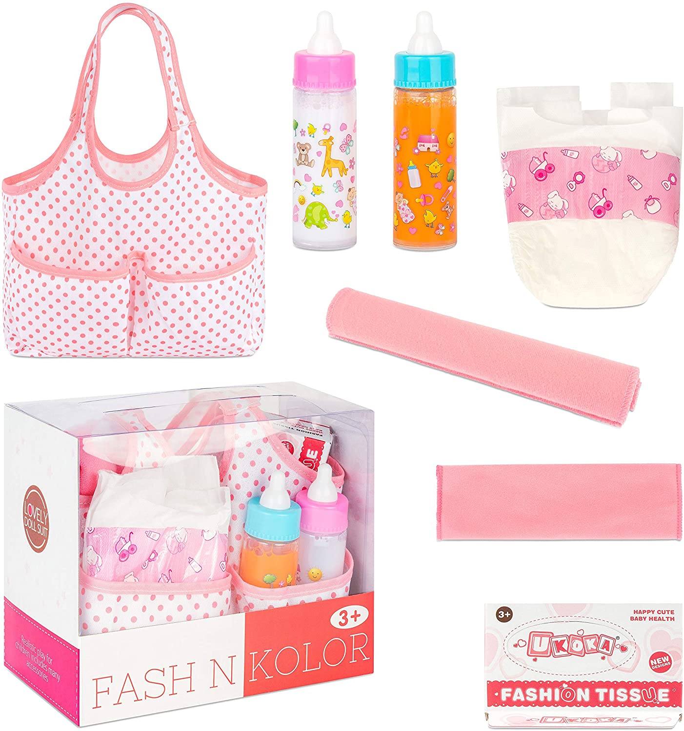 Fash n Kolor My Sweet Baby Disappearing Doll Feeding Set. 5pc set