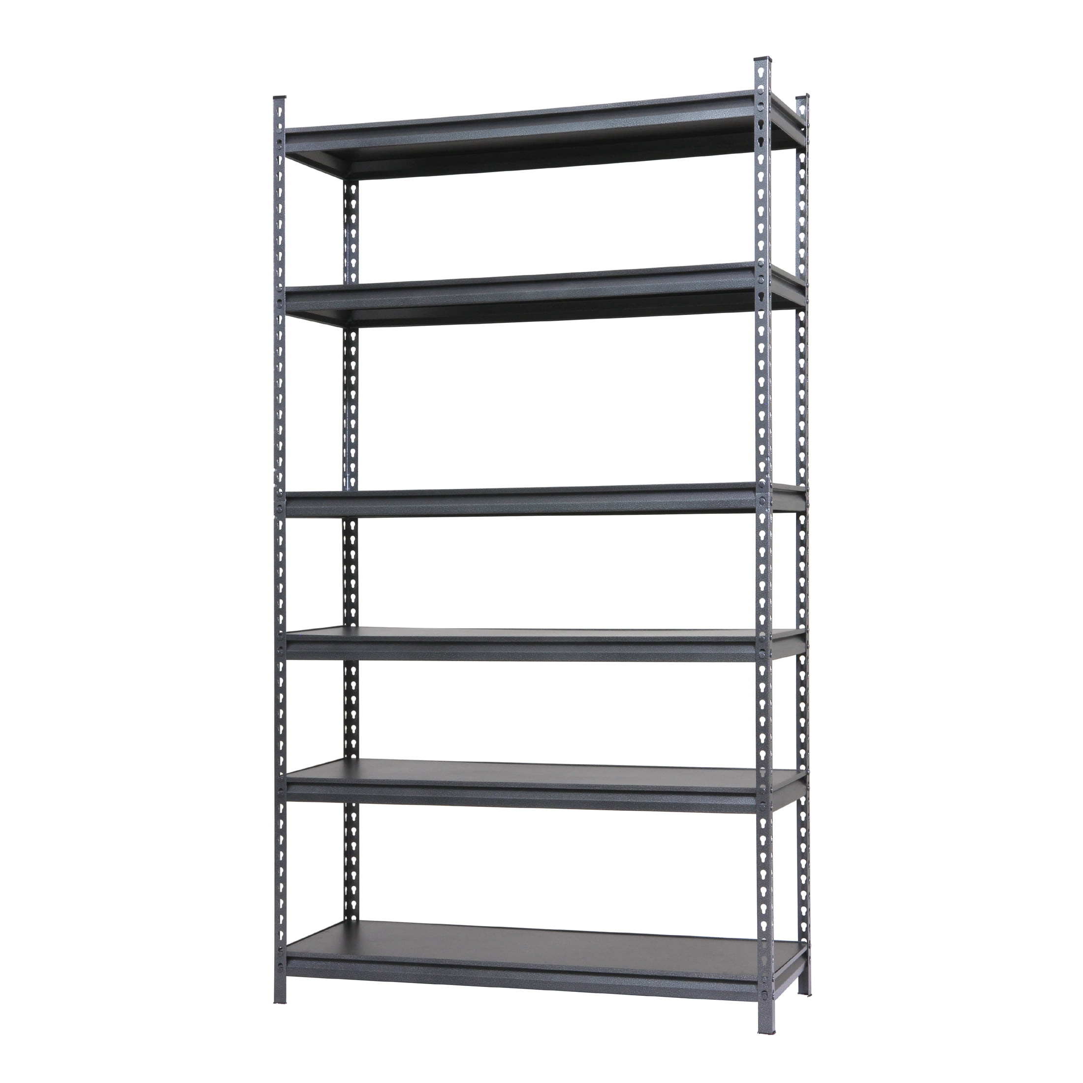 Stronghold Garage Gear 6-Shelf Boltless Rack with Wood Decking. Textured Gray. 600lbs per shelf