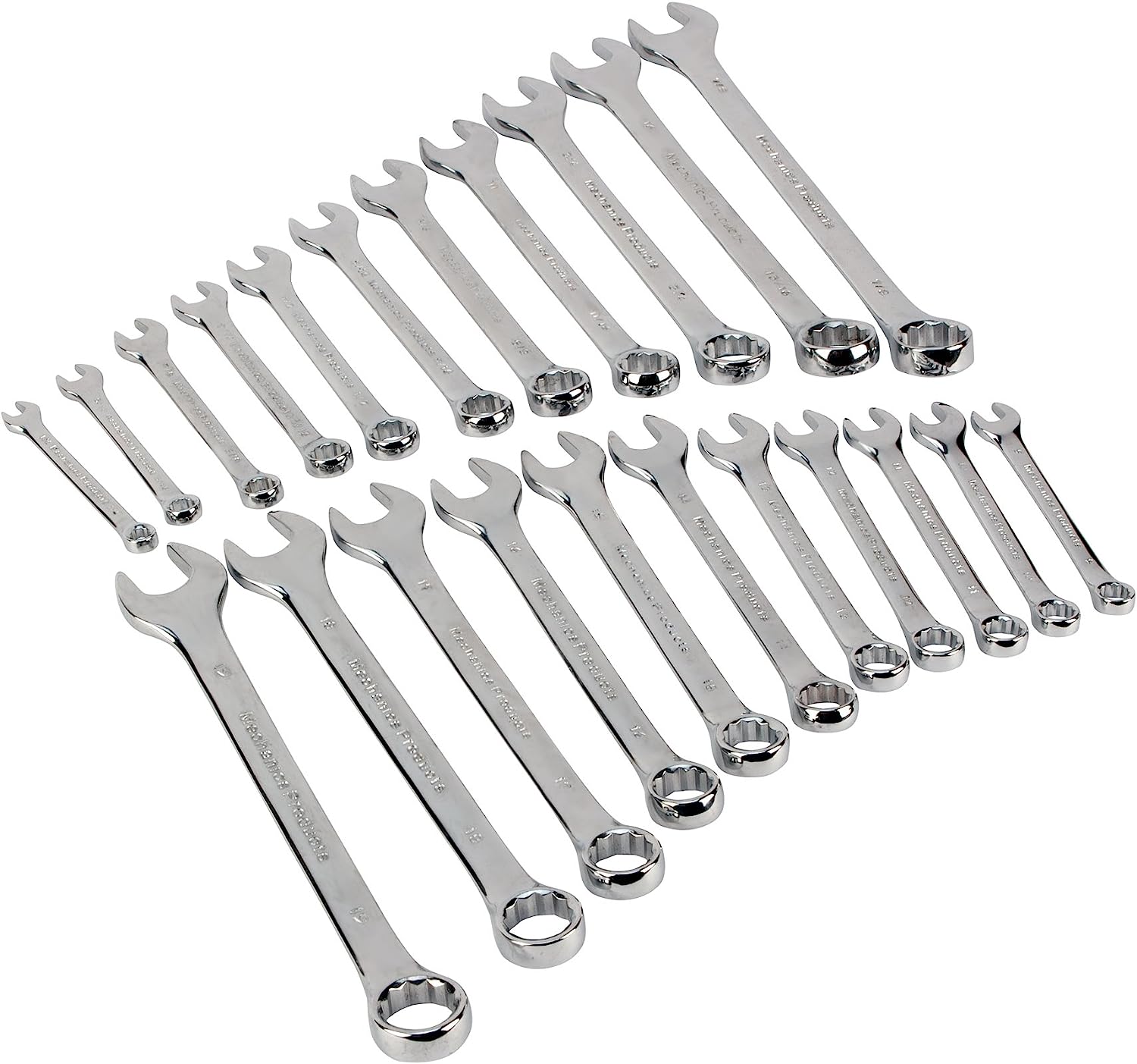 Performance Tool W1099 22-Piece SAE and Combination Metric Wrench Set with Organizer Rack