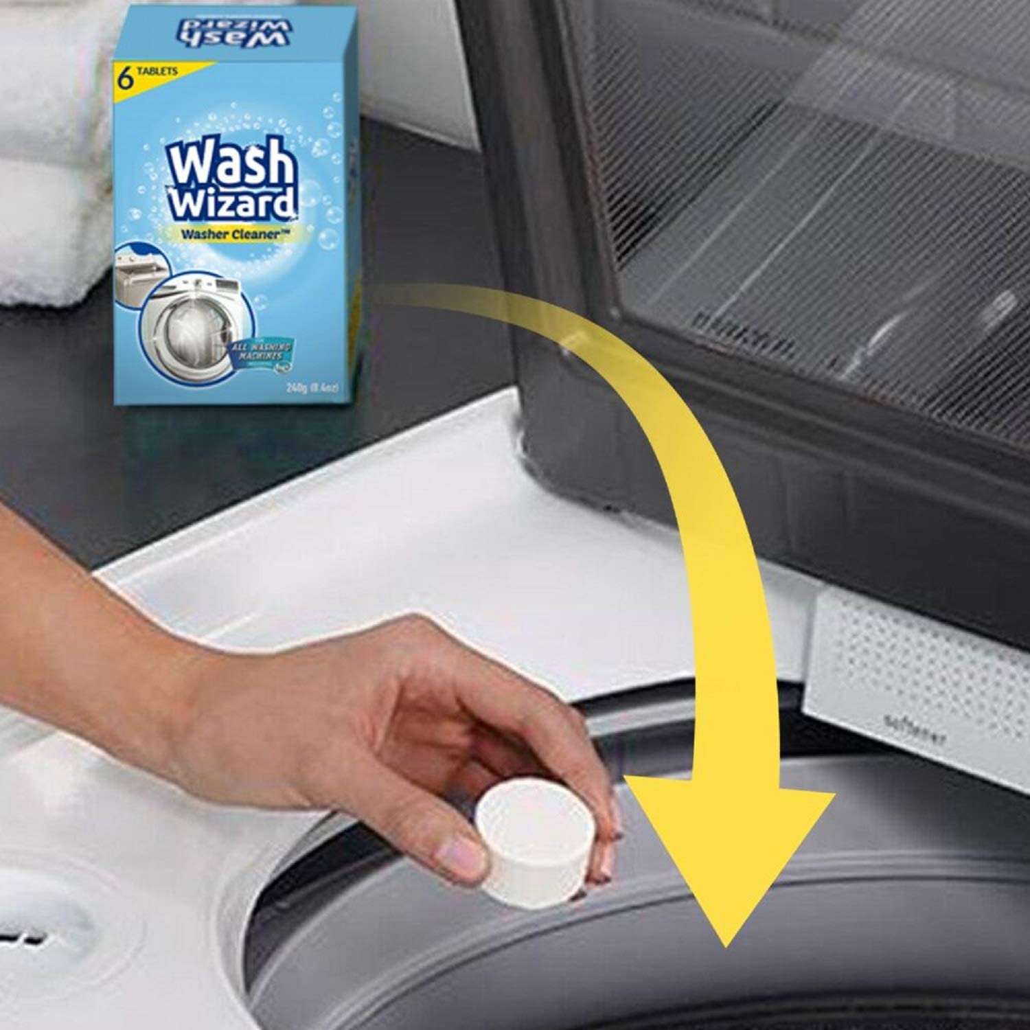 WASH WIZARD - Washing Machine Cleaner - White 6 Tablets