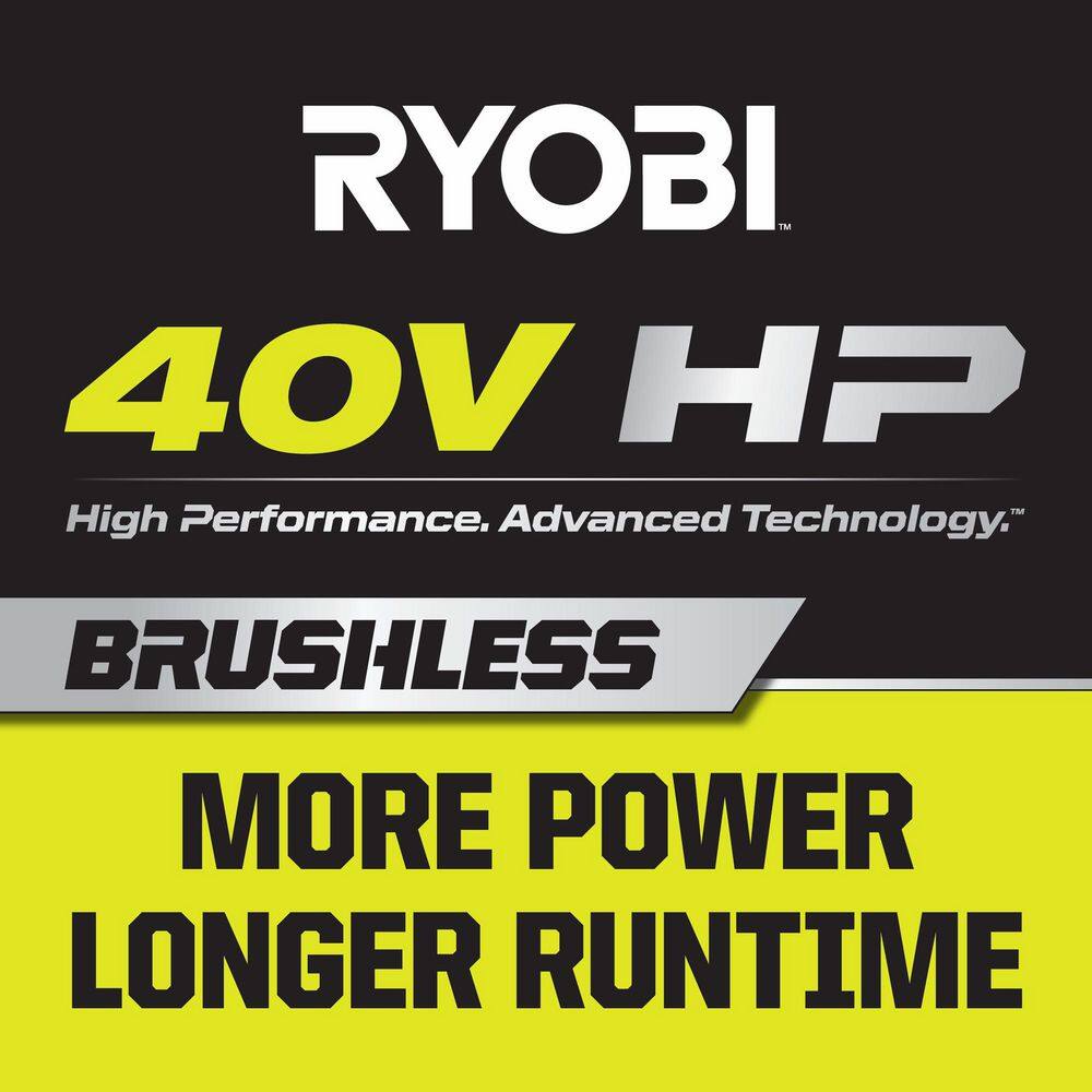 RYOBI RY404015BTL 40V HP Brushless 100 MPH 600 CFM Cordless Leaf Blower/Mulcher/Vacuum (Tool Only)