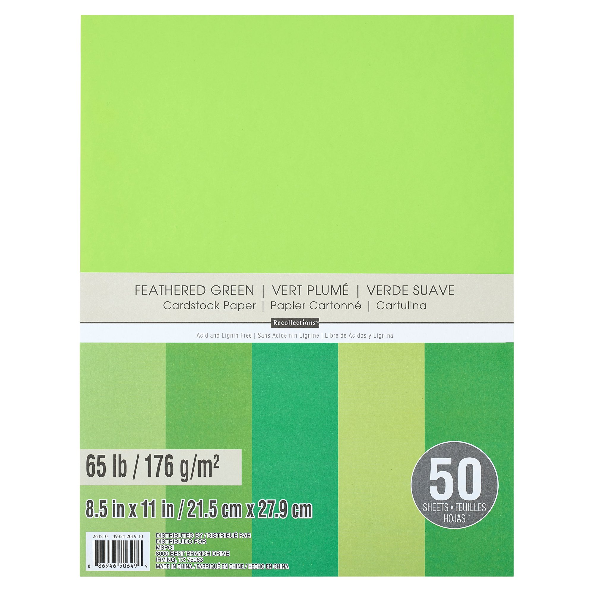 Recollections 12 Packs: 50 ct. (600 total) Feathered Greens 8.5″ x 11″ Cardstock Paper