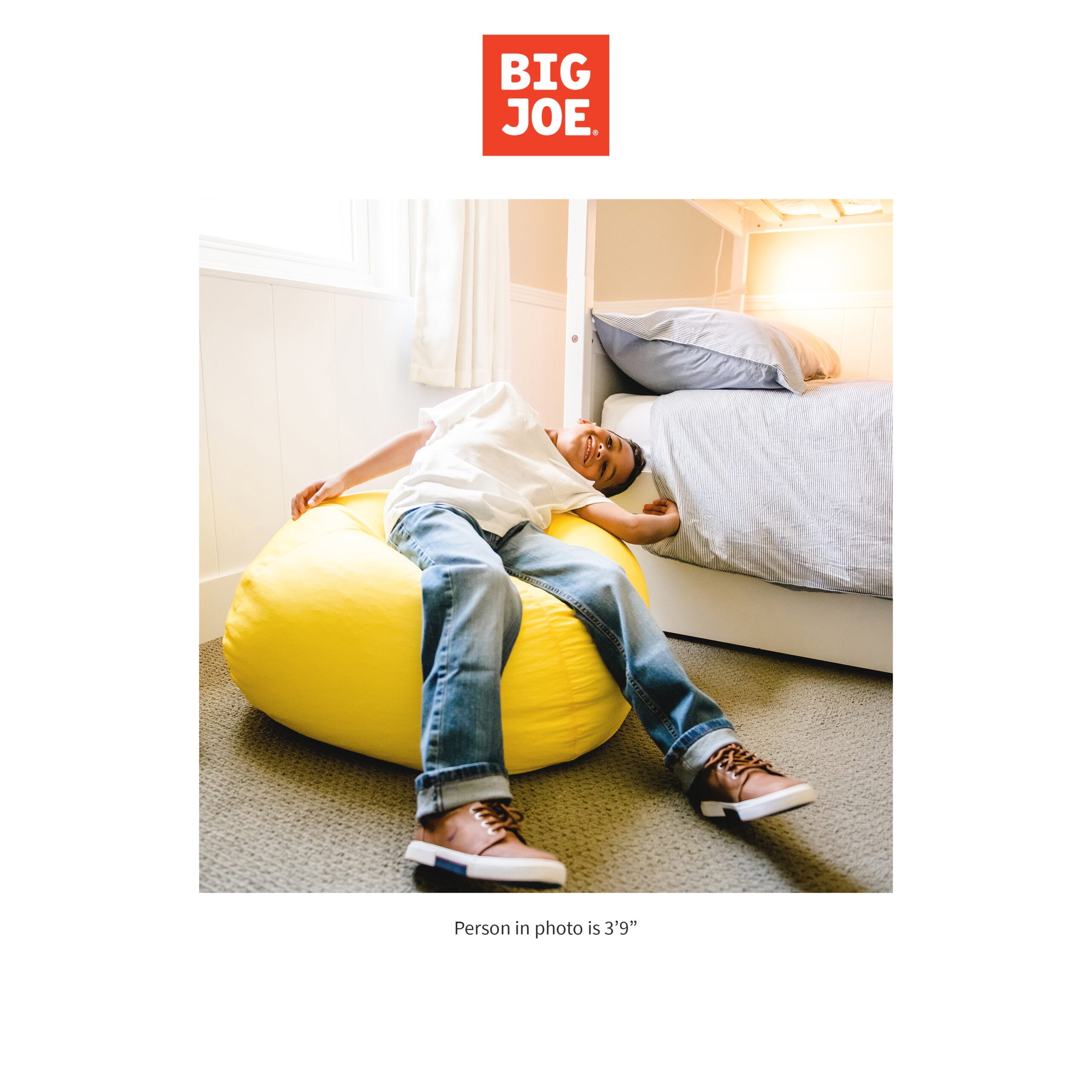 Big Joe Dot Bean Bag Chair 2-Pack. Gabardine Kids. 2ft. Buttercup