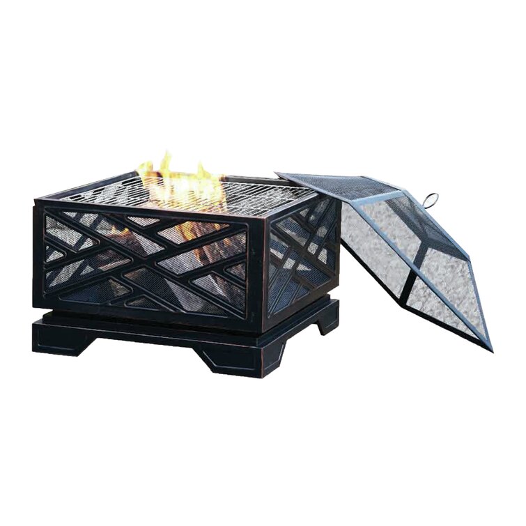 Telvin 26” H x 26” W Steel Wood Burning Outdoor Fire Pit
