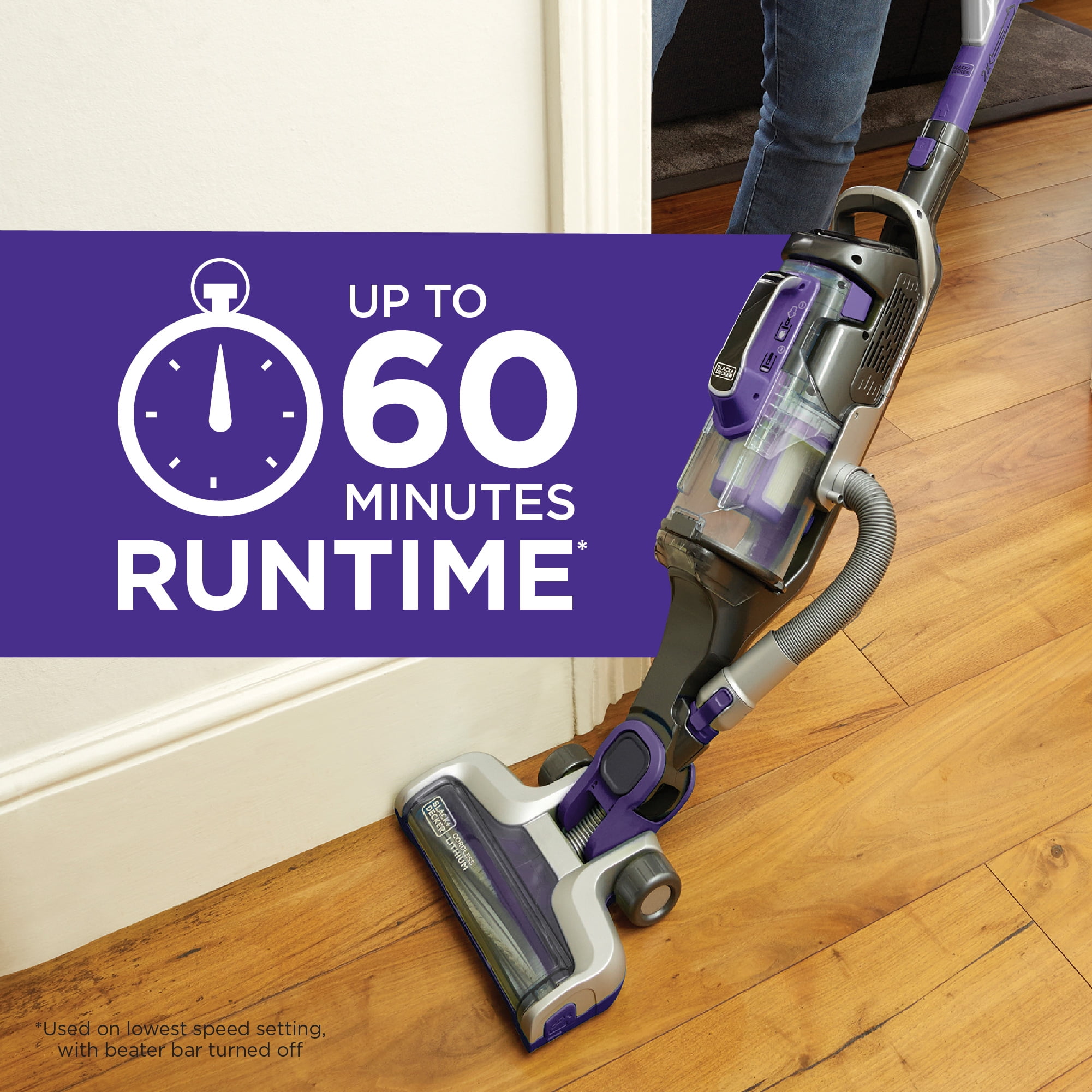 BLACK+DECKER PET 2-N-1 Cordless Lithium Stick Vacuum with Smartech. HCUA525JP