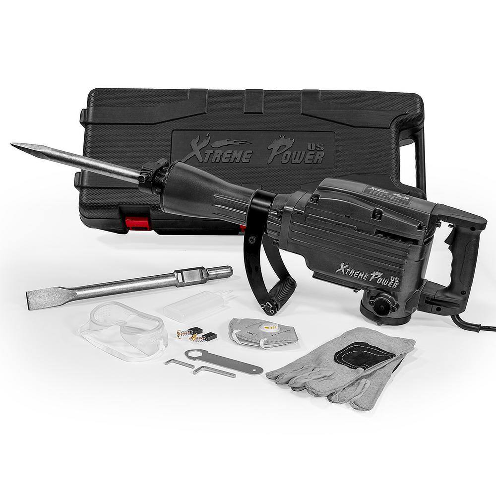 XtremepowerUS 61103-H1 8.3 in. W 2200-Watt Heavy-Duty Electric Jack Hammer Demolition Concrete Breaker Tool Kit