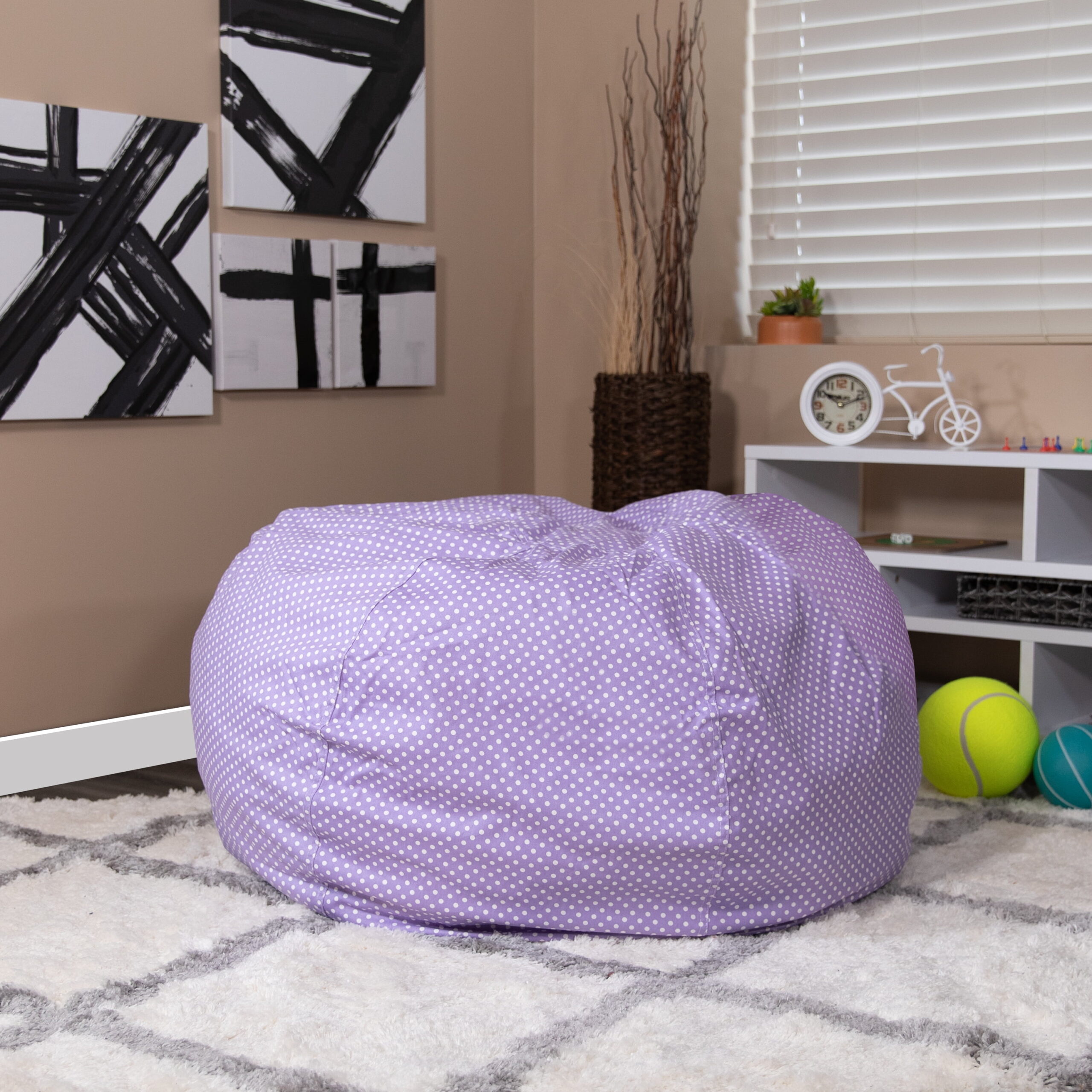 Flash Furniture Bean Bag Chair. Lavender Dot