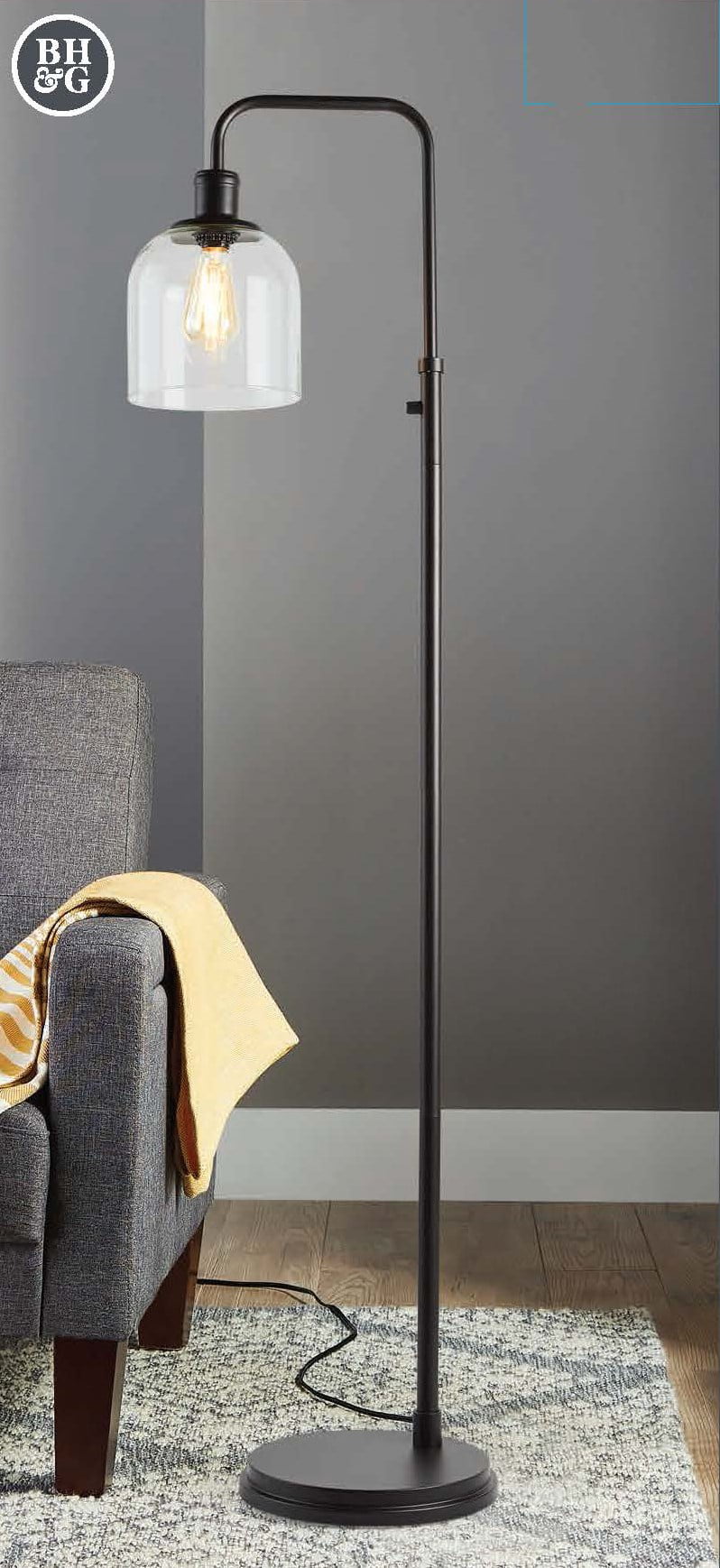 Better Homes & Gardens Farmhouse 60 in 1-Light Floor Lamp. Black Metal Finish