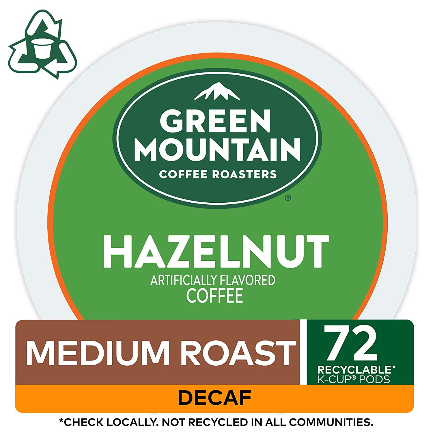 Green Mountain Coffee Roasters Hazelnut. Single Serve Coffee K-Cup Pod. Decaf. 12 Count (Pack of 6) (Packaging May Vary). 72 Count