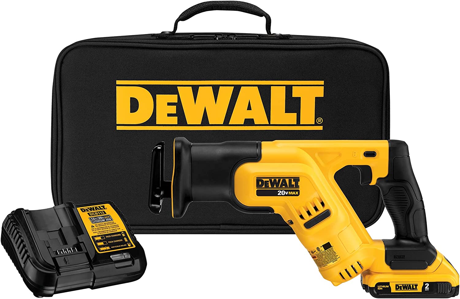 DEWALT DCS387D1 20V MAX Cordless Reciprocating Saw Kit. Compact. 2-Amp Hour