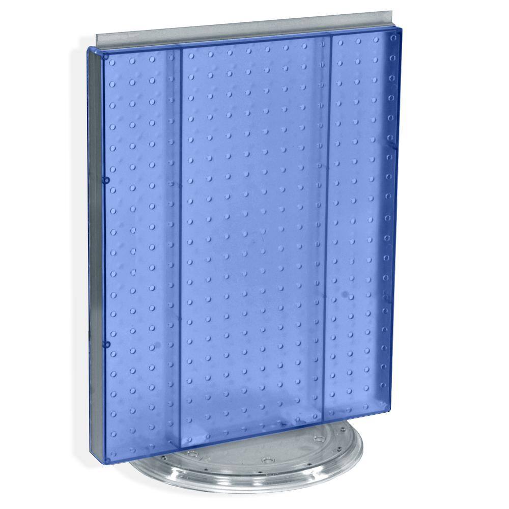 Azar Displays 700500-BLU 20.25 in. H x 16 in. W Revolving Pegboard Counter Display Blue