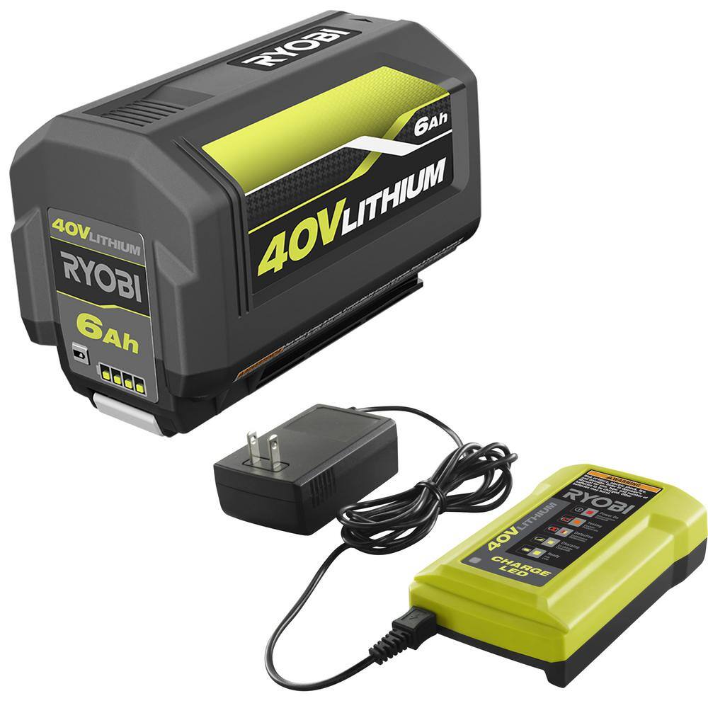 RYOBI OP40602-04VNM 40V Lithium-Ion 6.0 Ah High Capacity Battery and Charger Kit