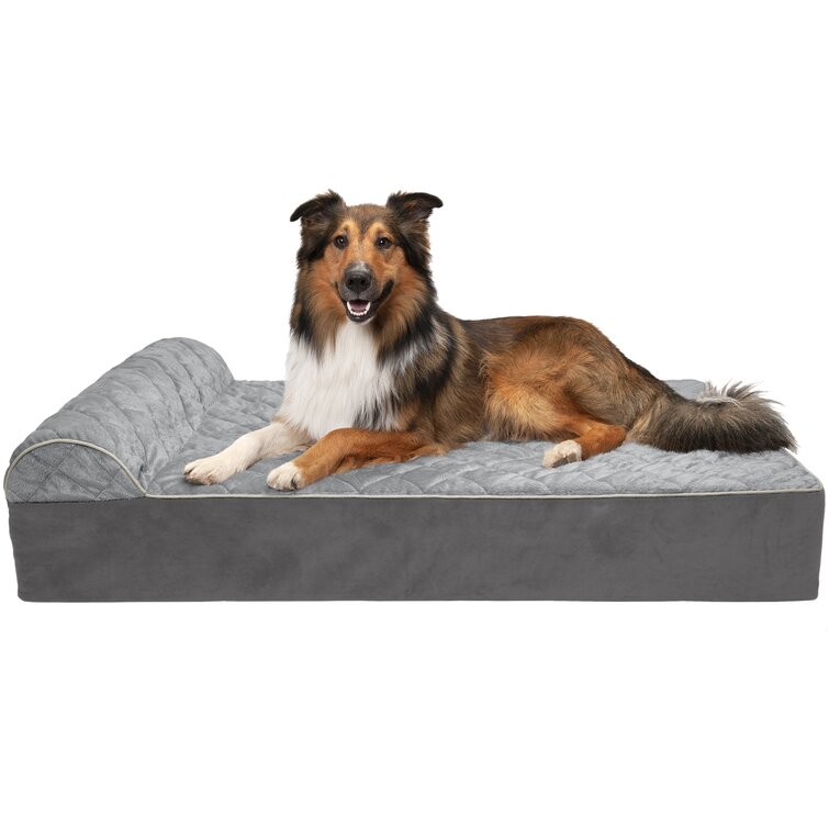 Quilted Faux Fur Velvet Goliath Chaise Pet Bed