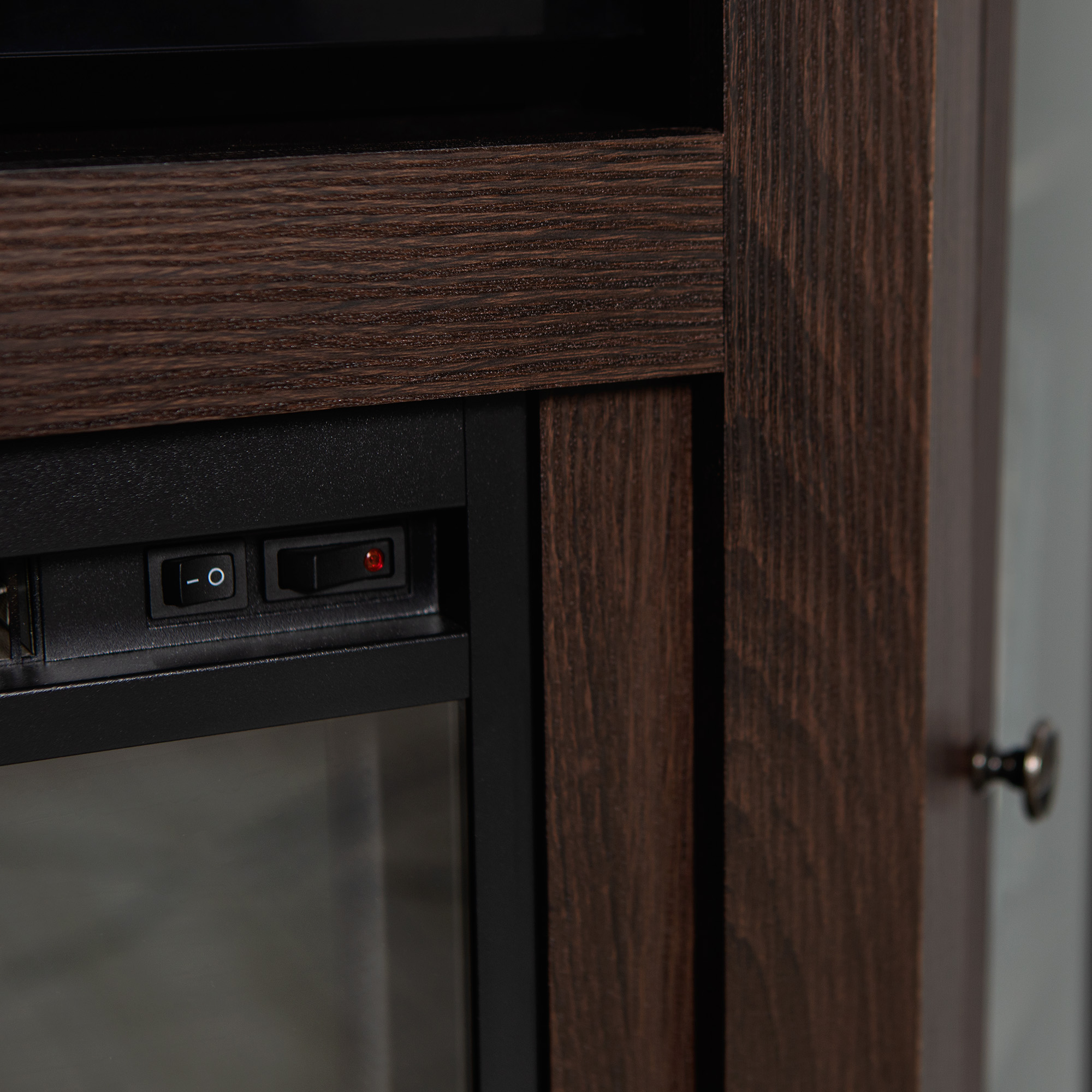 Walker Edison Espresso Corner Fireplace TV Stand for TVs up to 50″