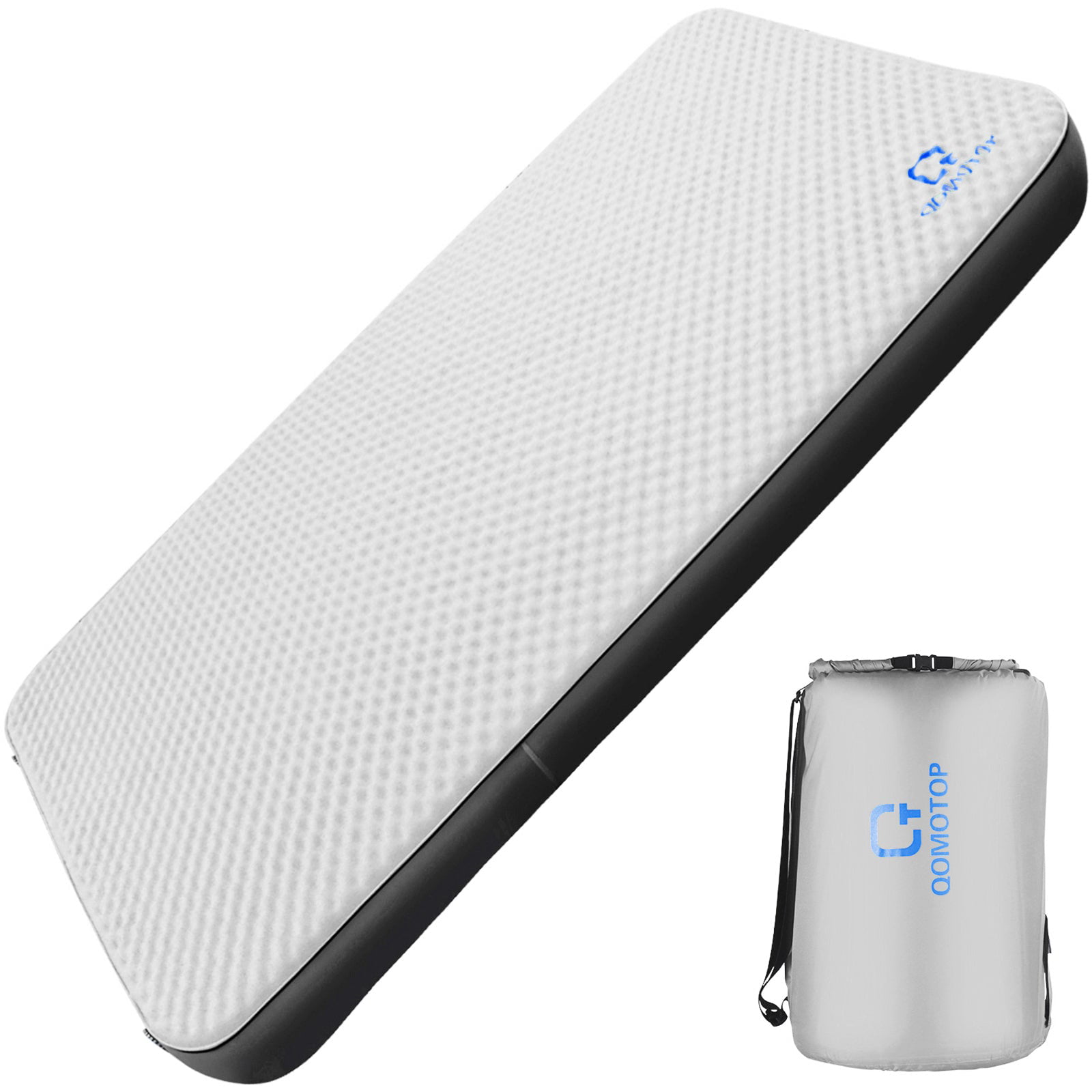 Double Self-Inflating Camping Mattress. 80×52 Sleeping Pad. Ultra Comfortable Side Sleep Friendly 4 Inches Thick PU Foam. Portable Roll-Up Floor Guest Bed. TPU Material