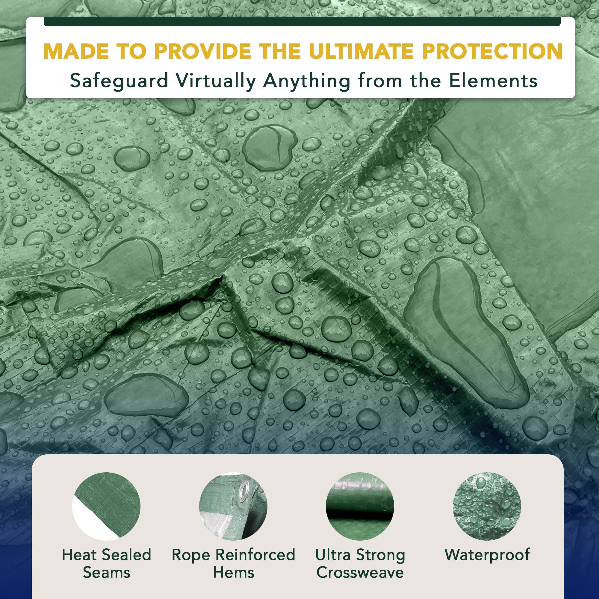 Moose Supply Heavy Duty Waterproof Poly Tarp Covers. 12 Mil. 10′ x 12′