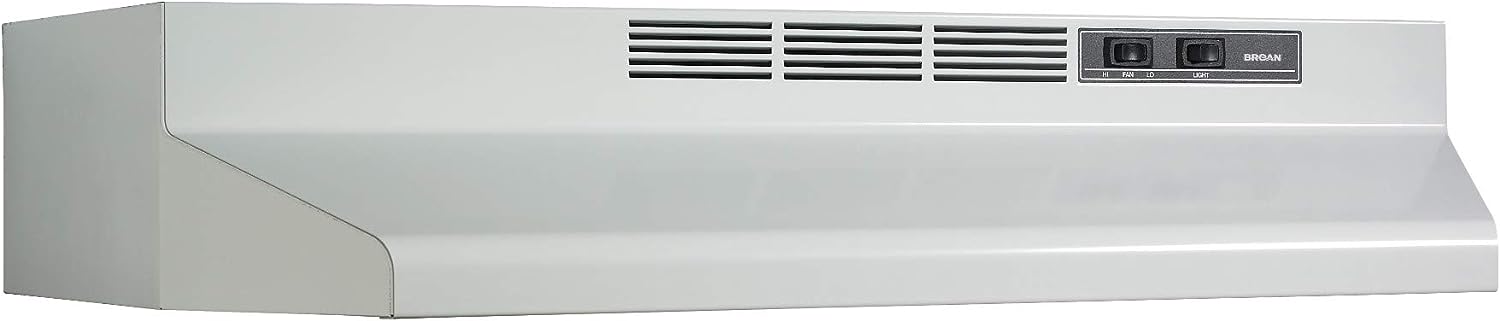 Broan- NuTone F403601 36-inch Under-Cabinet 4-Way Convertible Range Hood with 2-Speed Exhaust Fan and Light. White