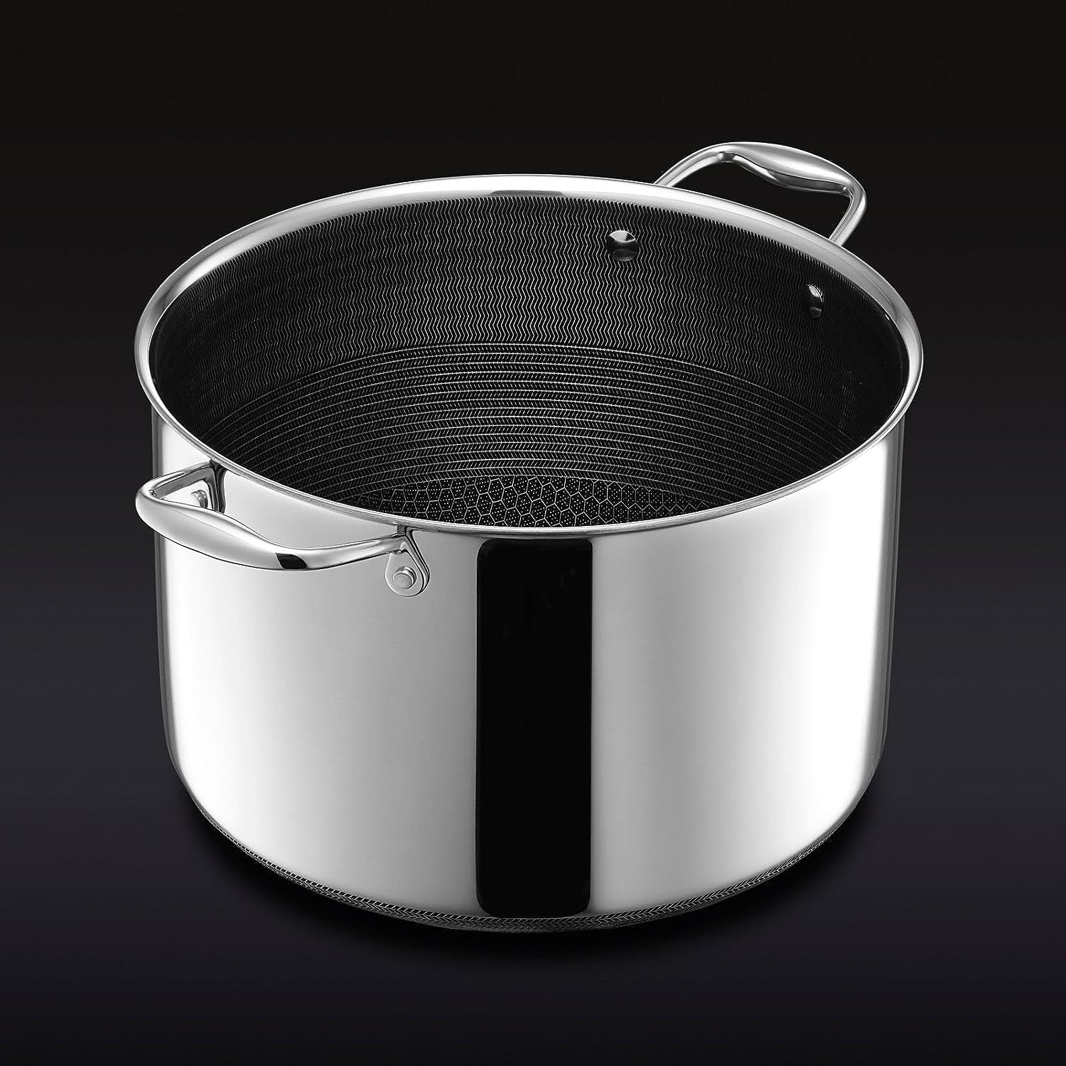 HexClad 10 Quart Hybrid Nonstick Saucepan and Lid. Dishwasher and Oven Friendly. Compatible with All Cooktops