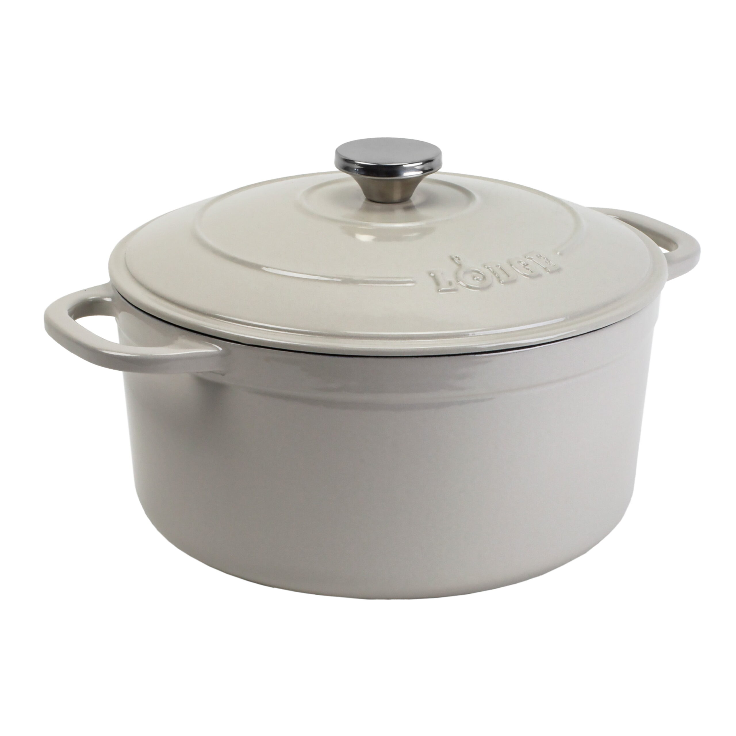 Lodge Cast Iron 5.5 Quart Enameled Dutch Oven. Oyster