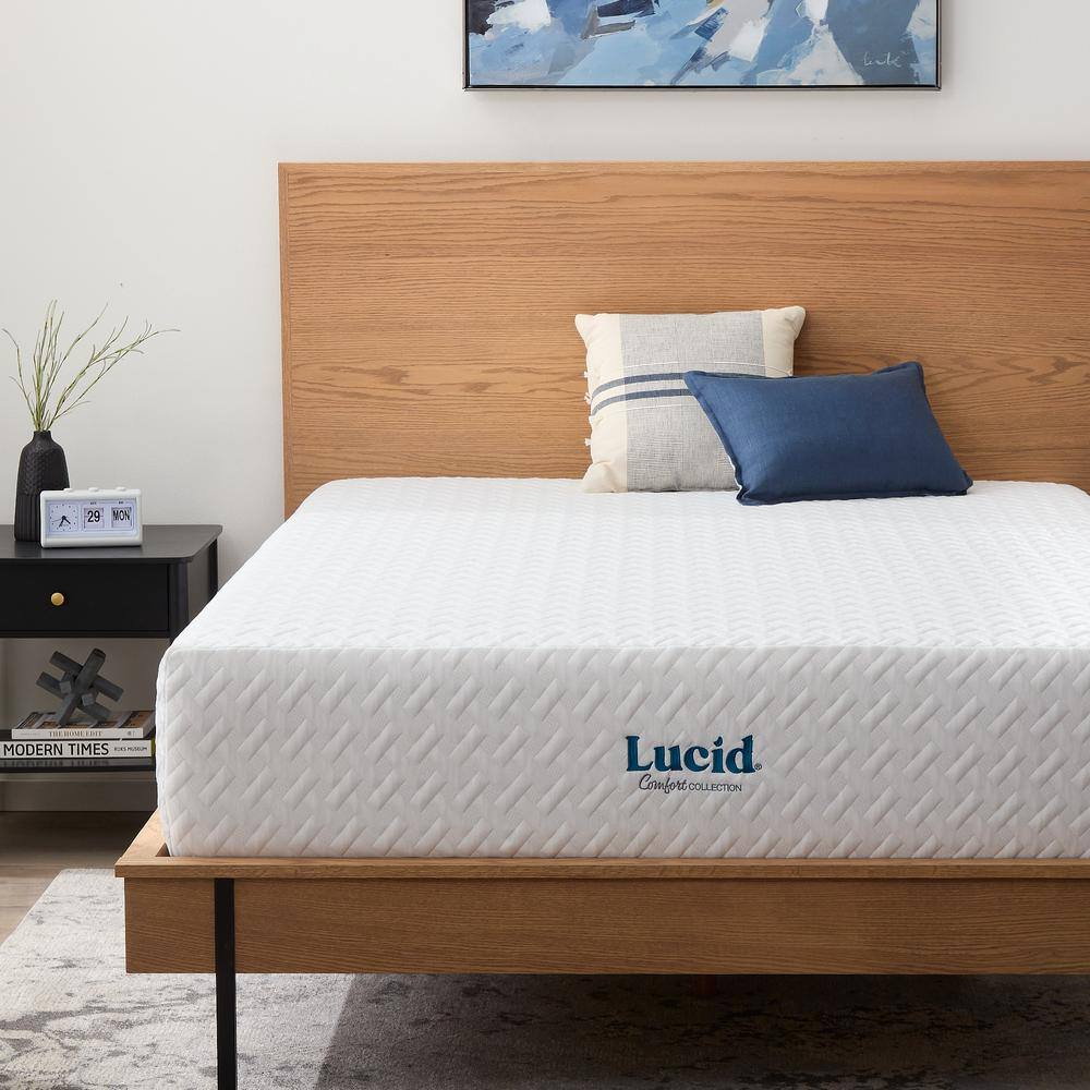 Lucid Comfort Collection  PureFlow 14in. Plush Gel Memory Foam Tight Top King Mattress
