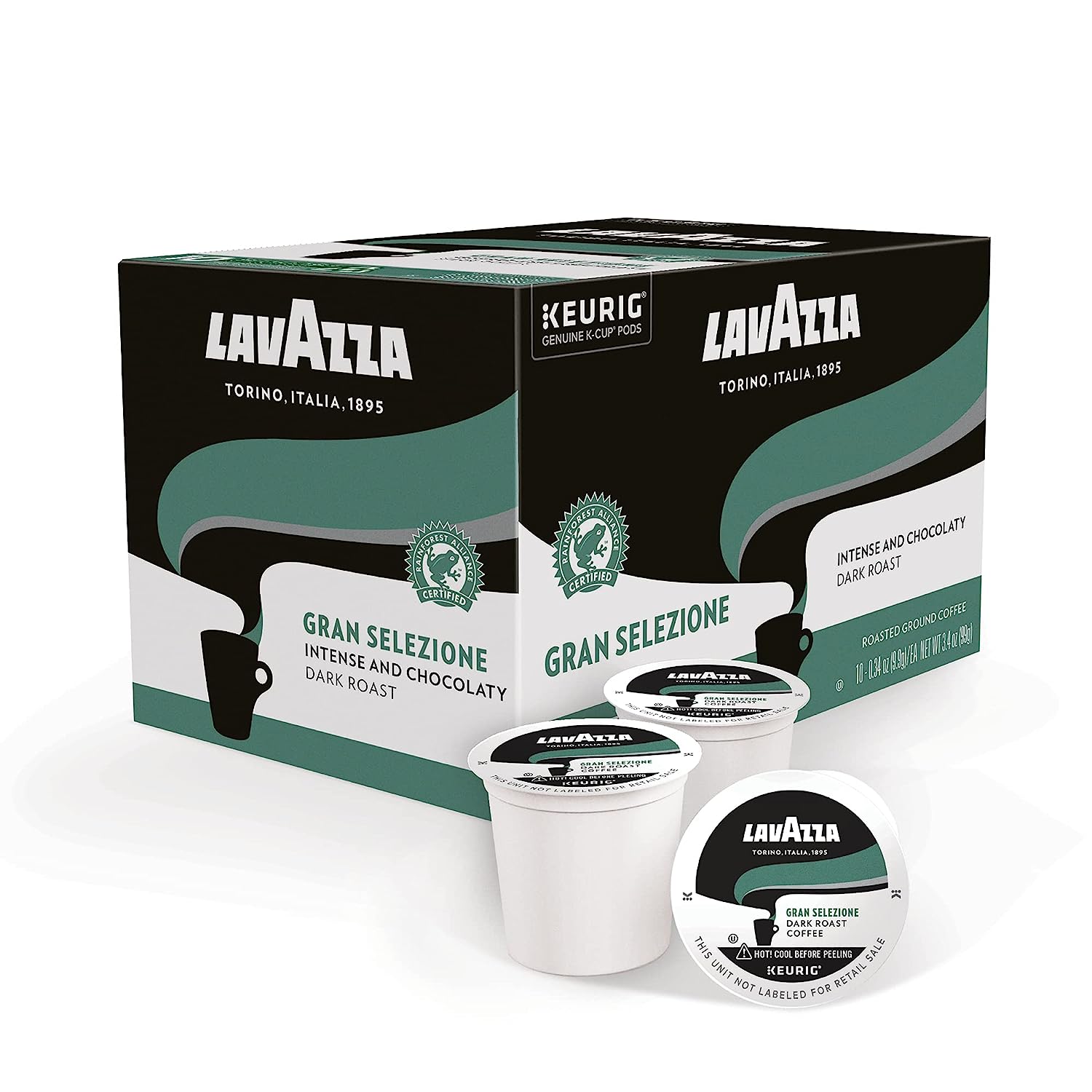 Lavazza Gran Selezione Single-Serve Coffee K-Cup® Pods for Keurig® Brewer. Dark Roast. 10 Count Box. (Pack Of 6) 100% Arabica. Rainforest Alliance Certified 100% sustainably grown. Value Pack