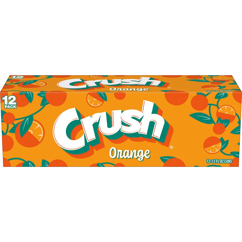 Crush Orange Soda. 12 fl oz cans. 12 pack