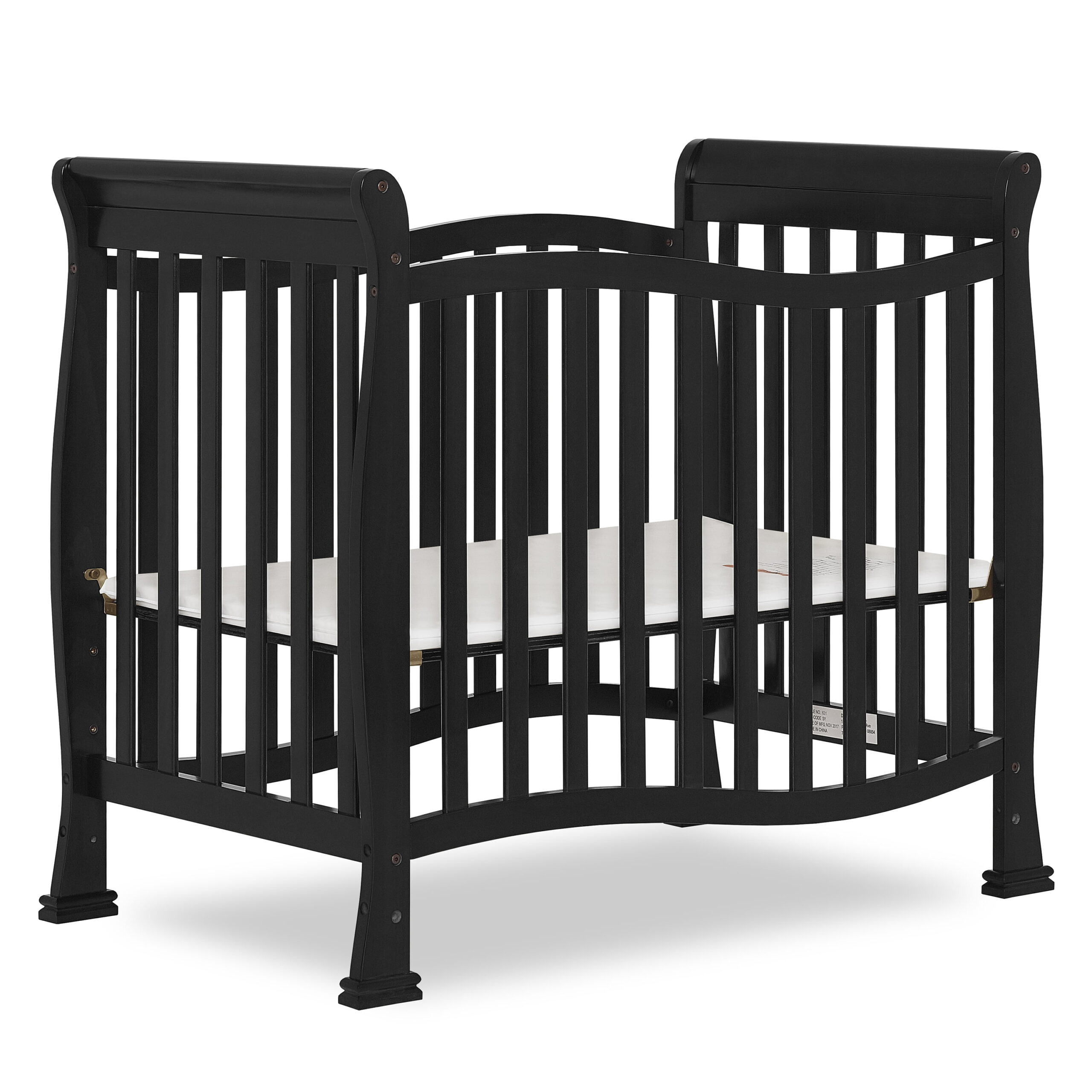 Dream On Me Piper 4-in-1 Convertible Mini Crib. Black