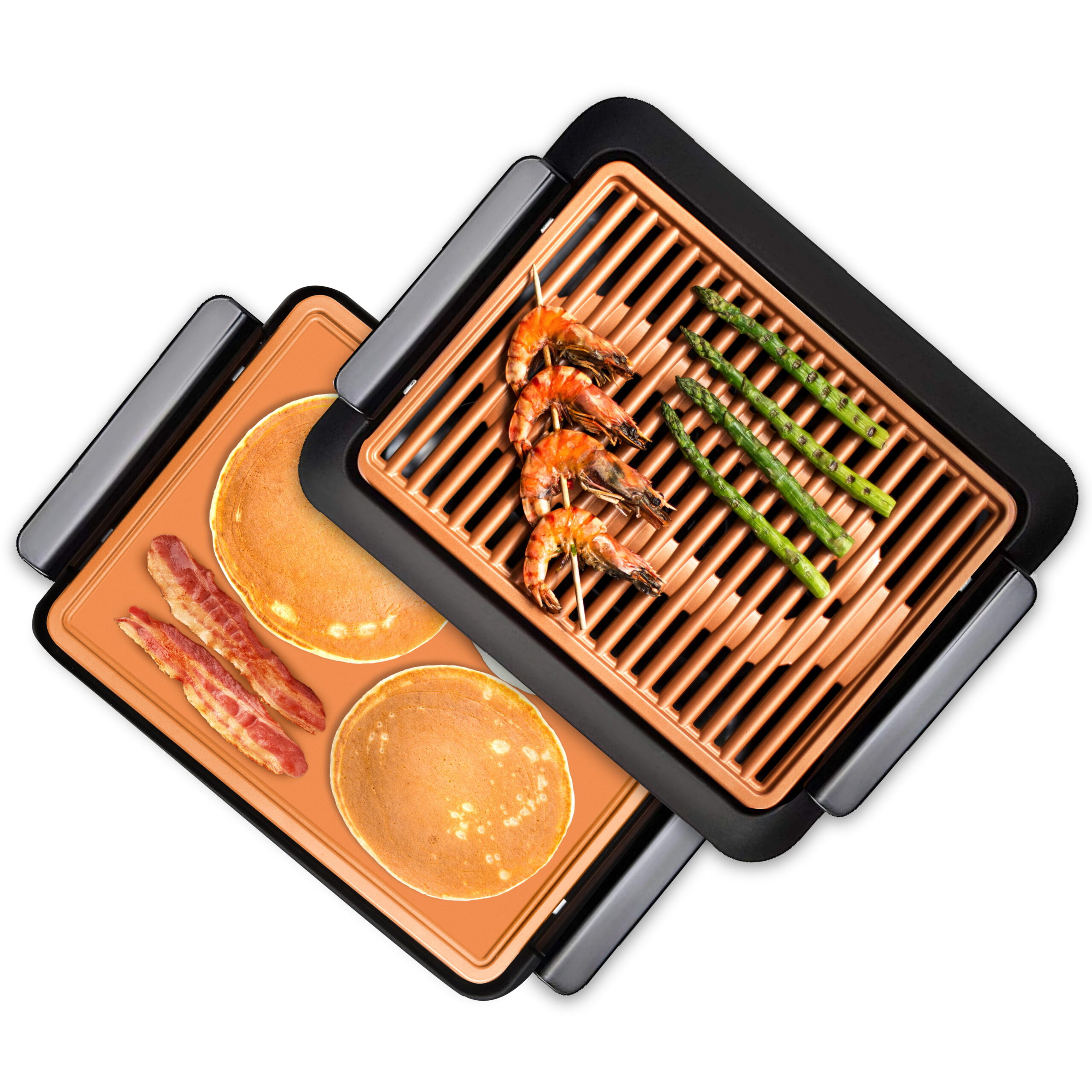 Gotham Steel Smokeless Electric Indoor Grill with Interchangeable Griddle Insert. Nonstick