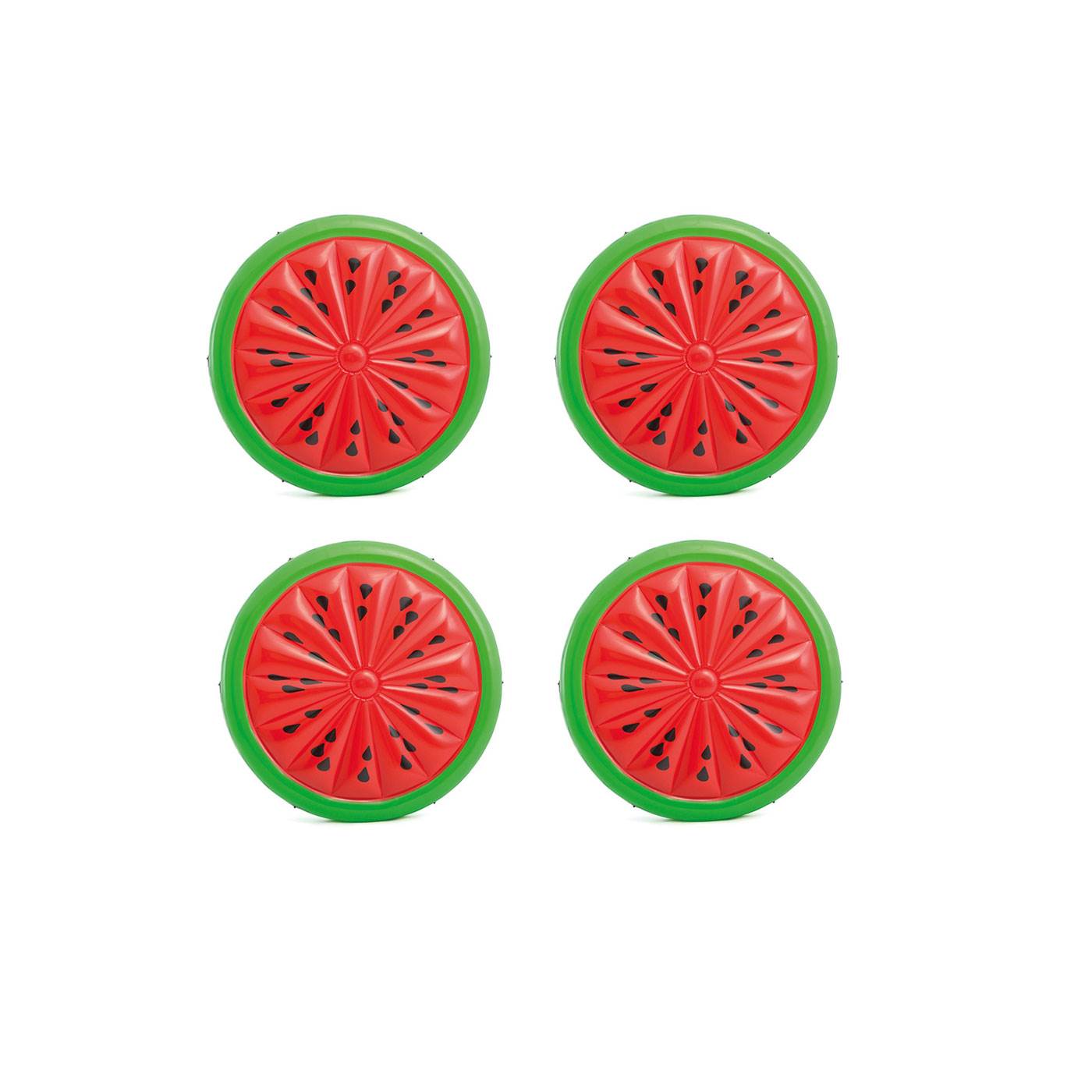 Intex Giant Inflatable 72″ Watermelon Island Summer Swimming Pool Float (4 Pack)