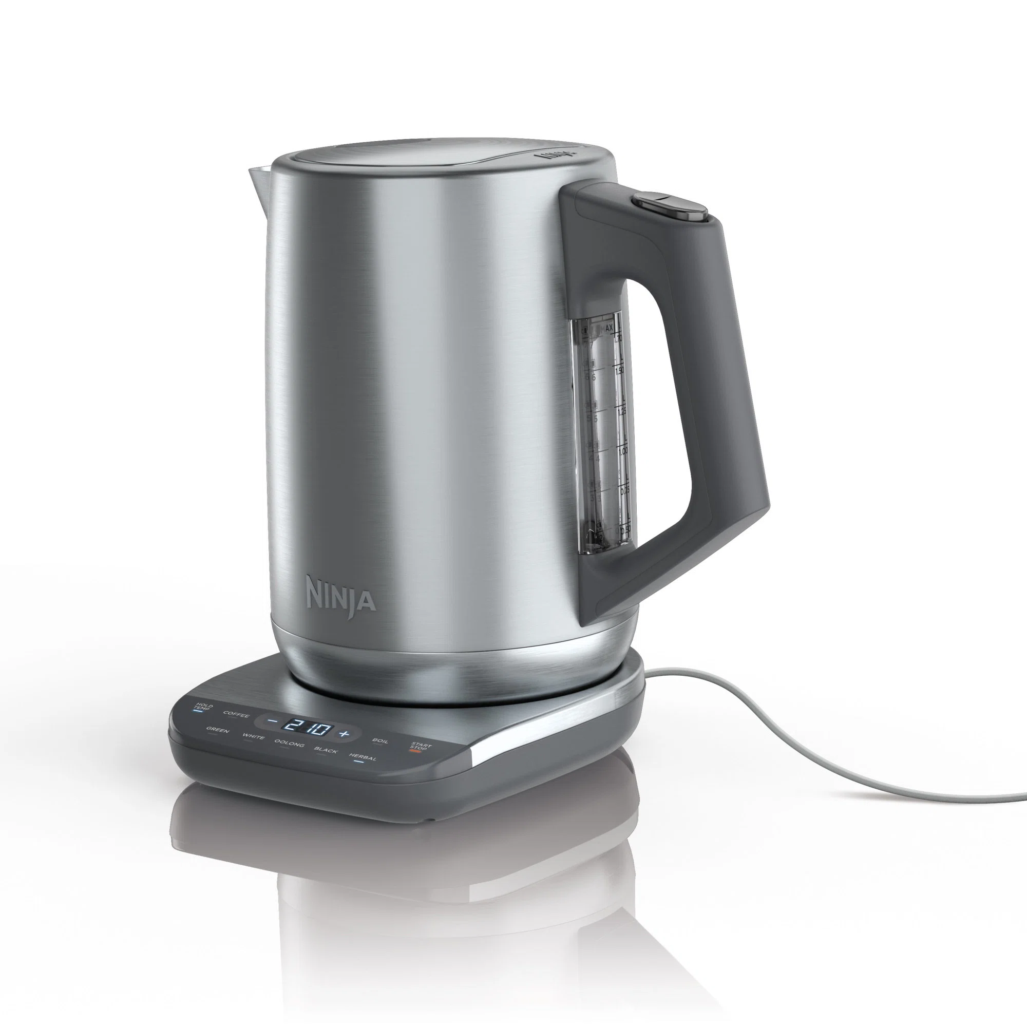 Ninja KT200 Precision Temperature Electric Kettle. 1500 watts. BPA Free. Stainless. 7-Cup Capacity. Hold Temp Setting. Silver